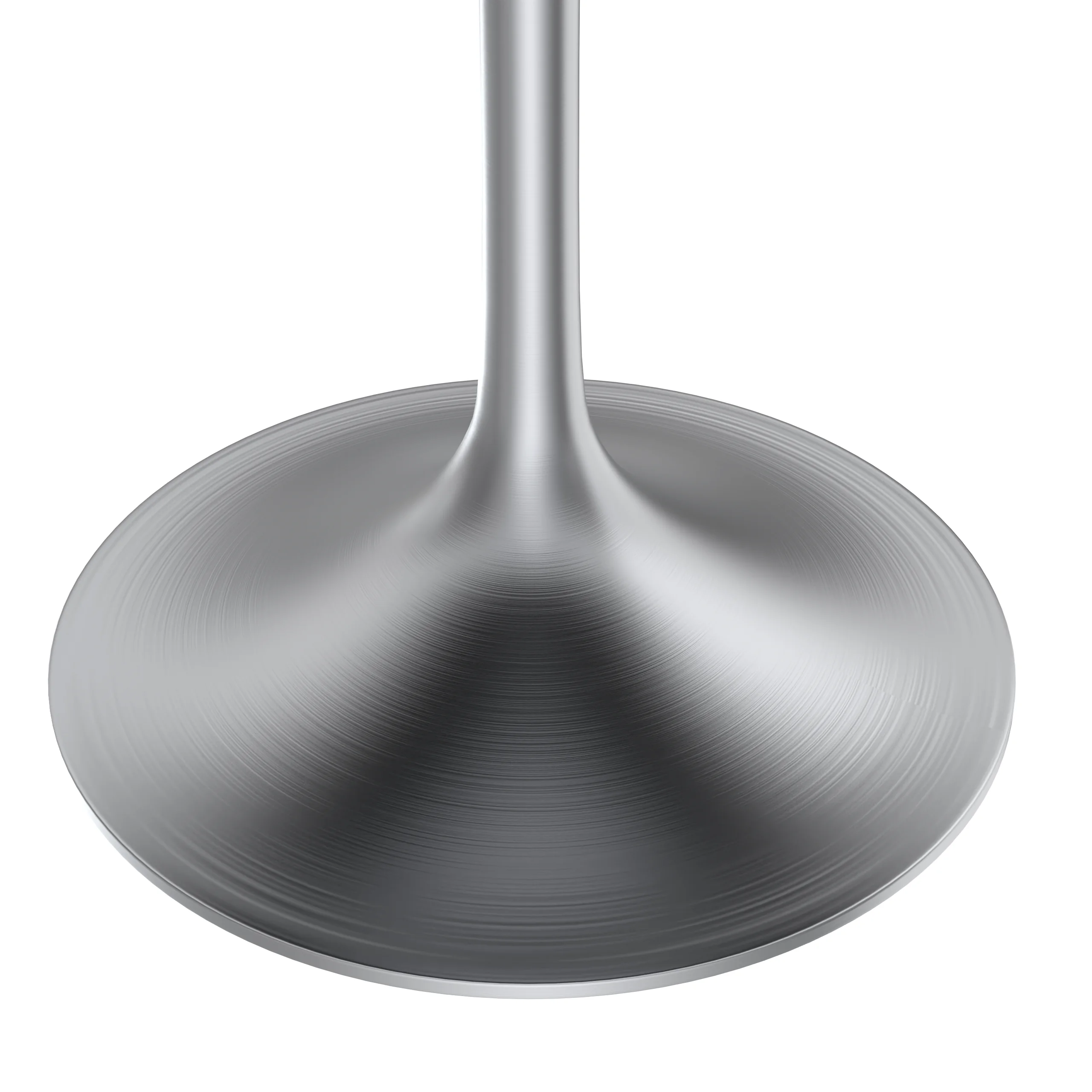 Verve Collection 48" Round Dining Table, Brushed Chrome Base with Black MDF Top