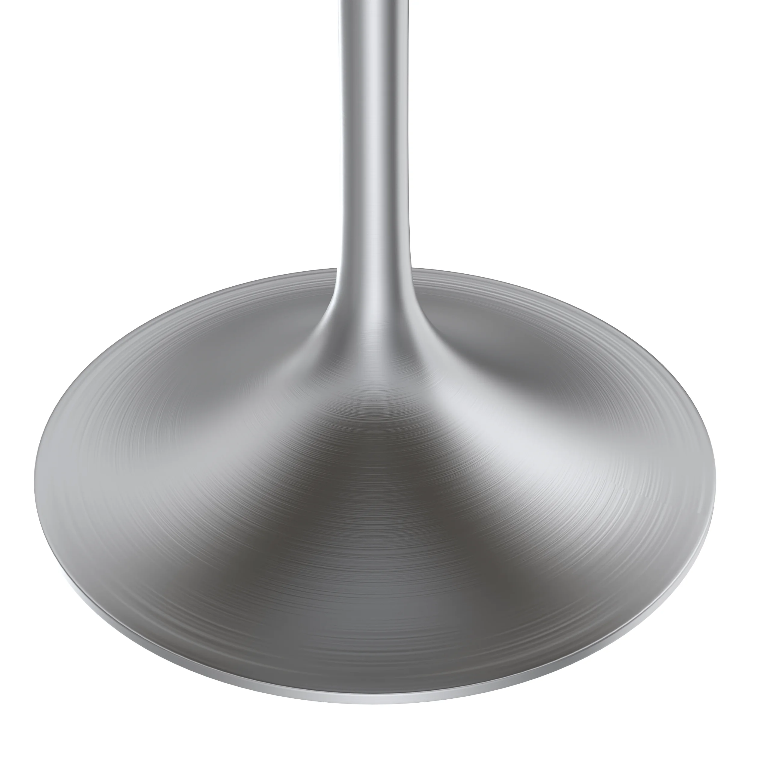 Verve Collection 48" Round Dining Table, Brushed Chrome Base with Dark Maple MDF Top