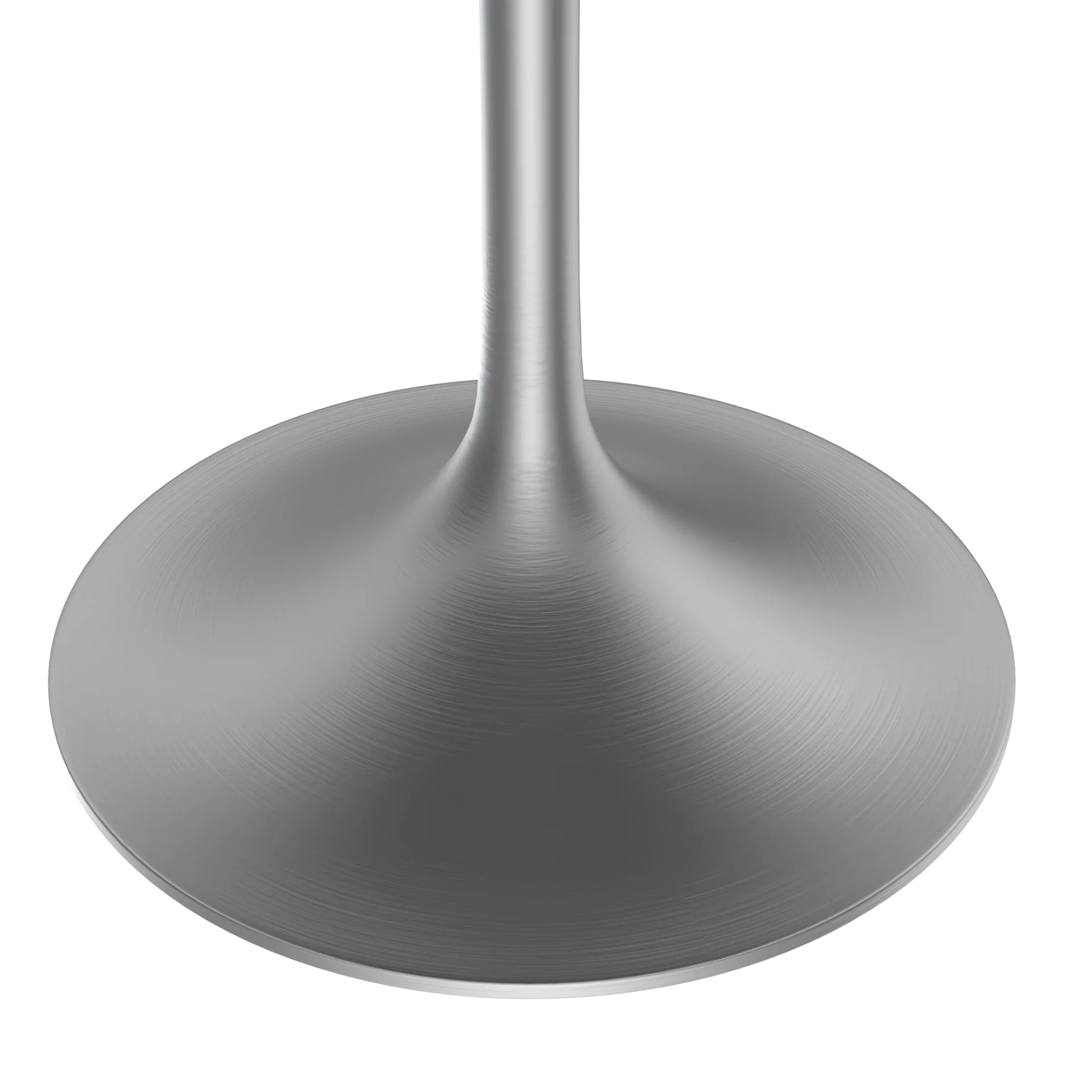 Verve Collection 48 Round Dining Table, Brushed Chrome Base with Sintered Stone Grey Top