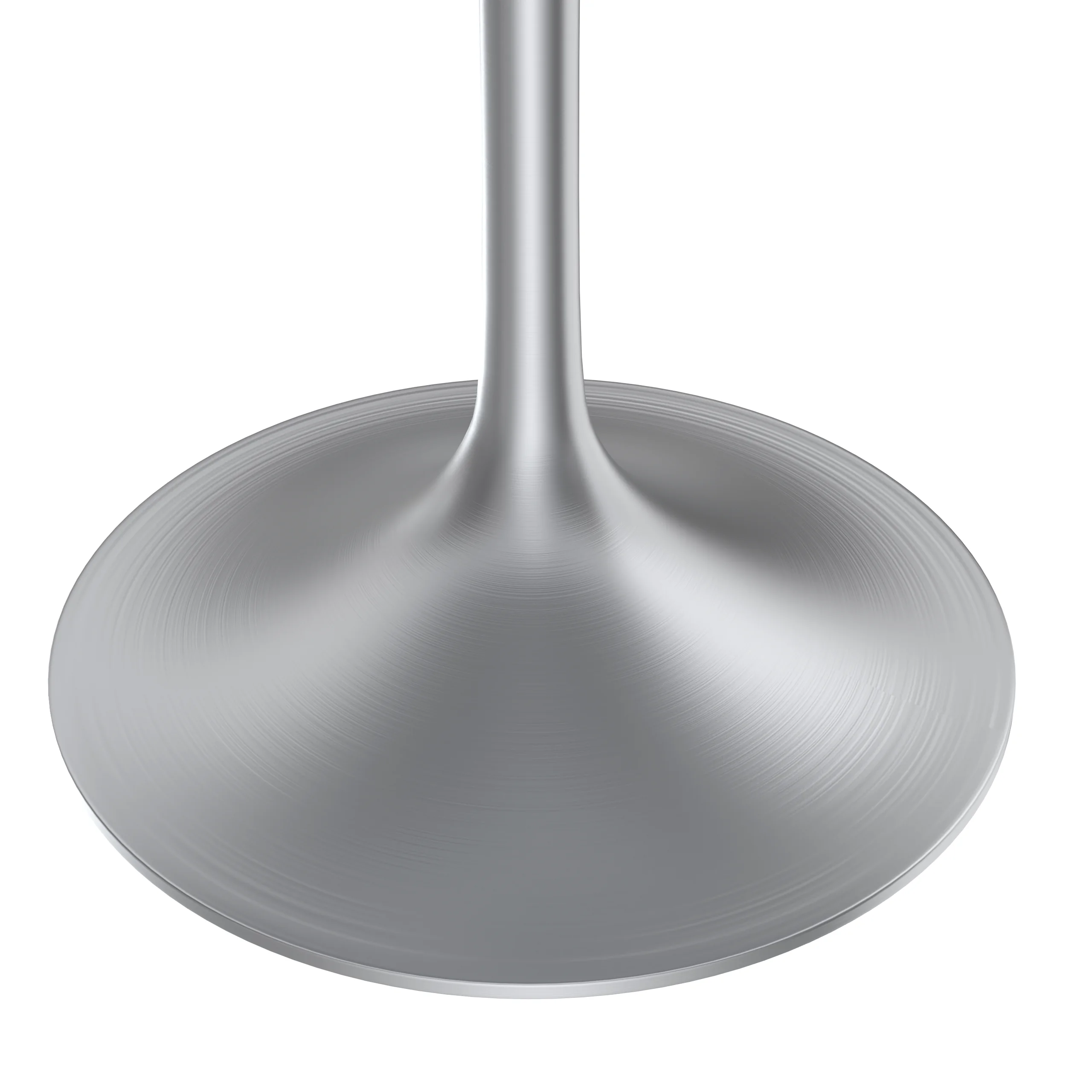 Verve Collection 48" Round Dining Table, Brushed Chrome Base with Light Natural Wood MDF Top