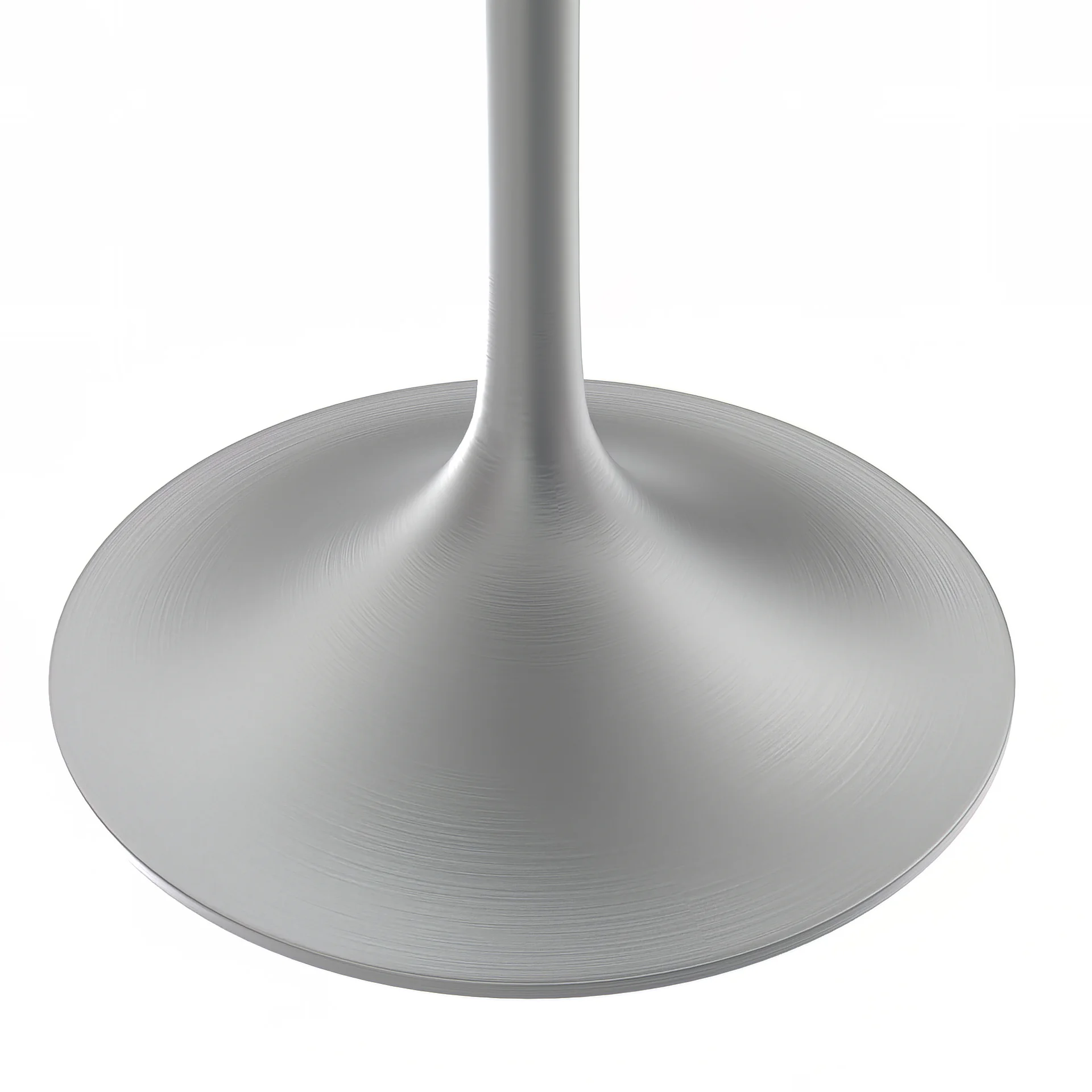 Verve Collection 48 Round Dining Table, Brushed Chrome Base with Laminated White Marbleized Top