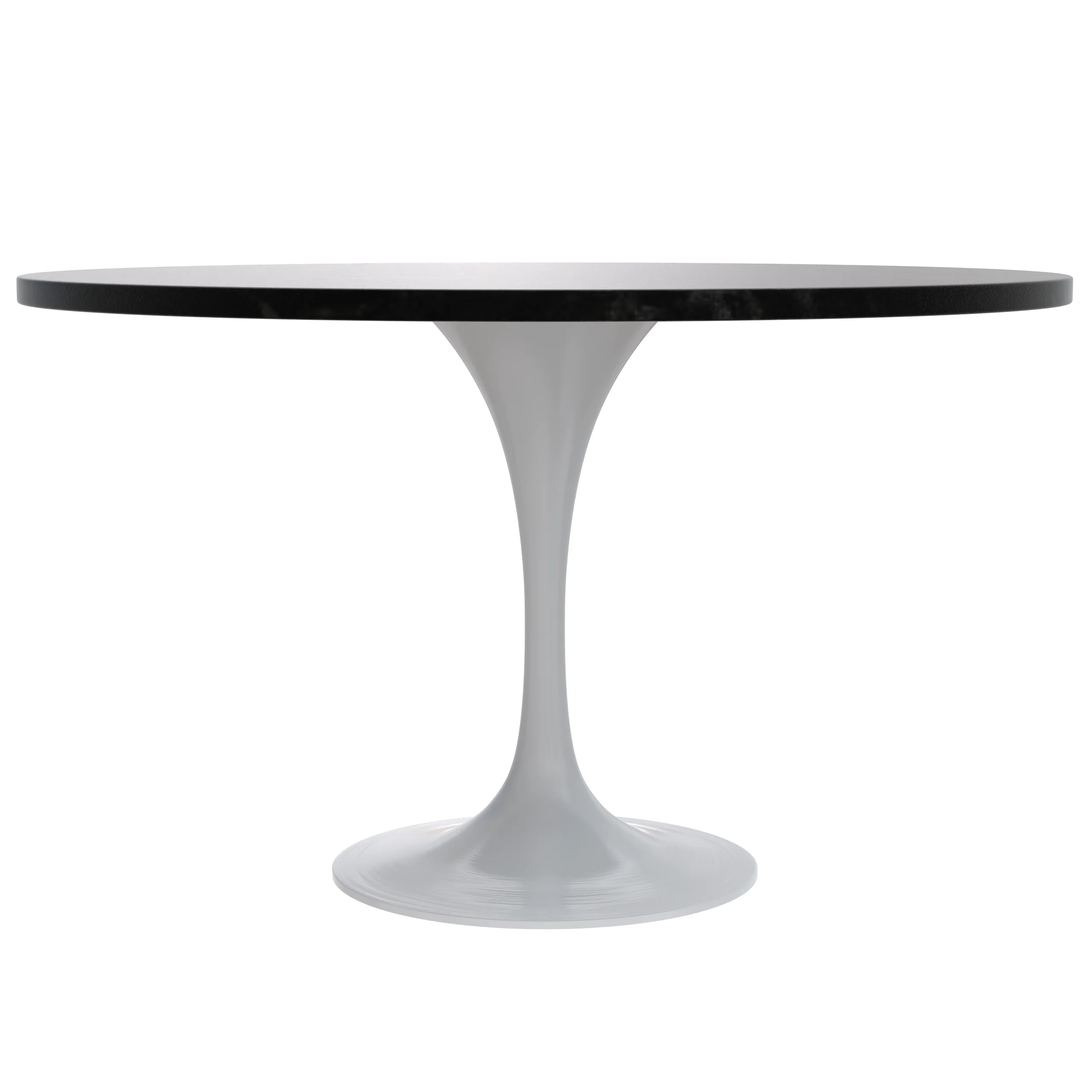 Verve Collection 48 Round Dining Table, White Base with Black MDF Top