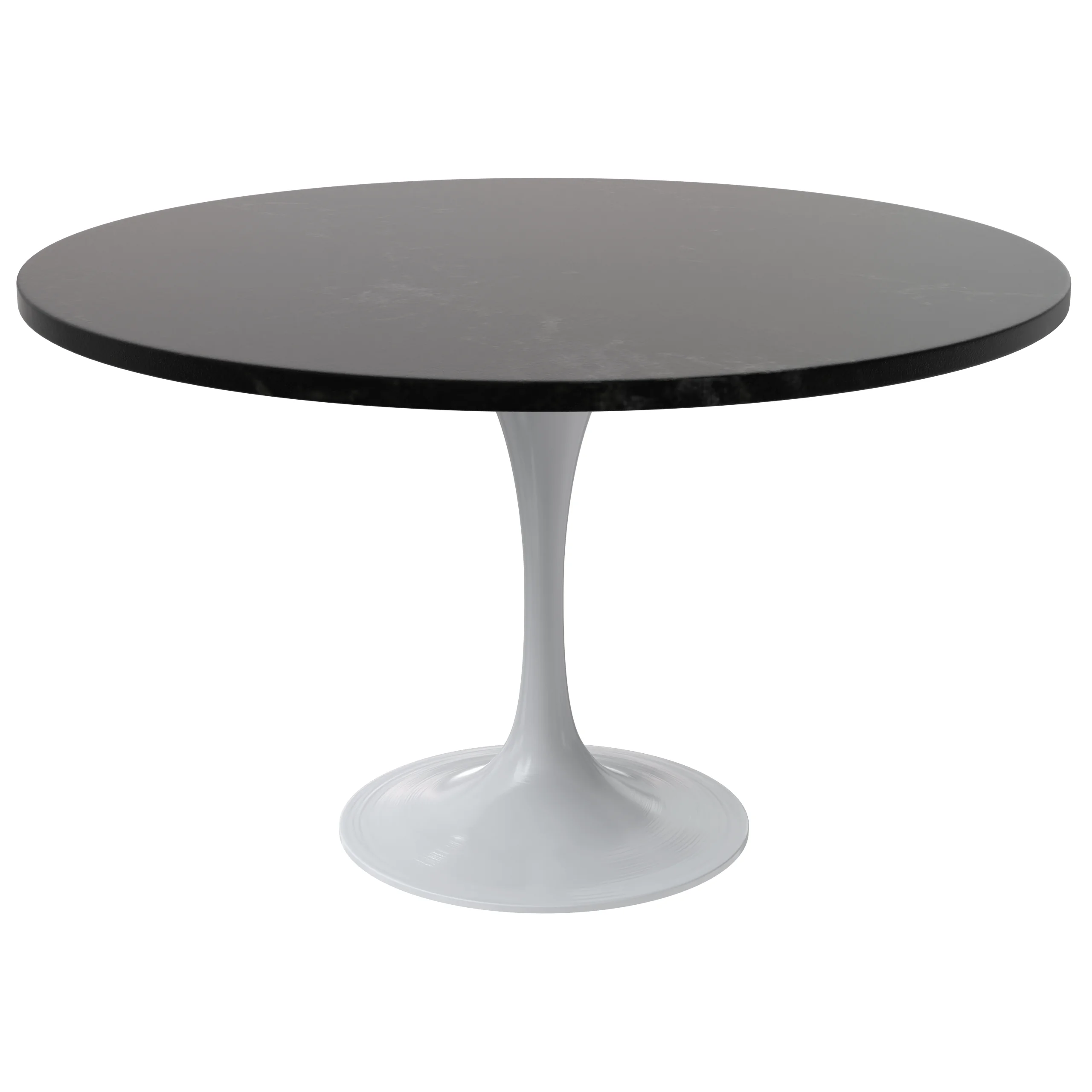 Verve Collection 48 Round Dining Table, White Base with Black MDF Top