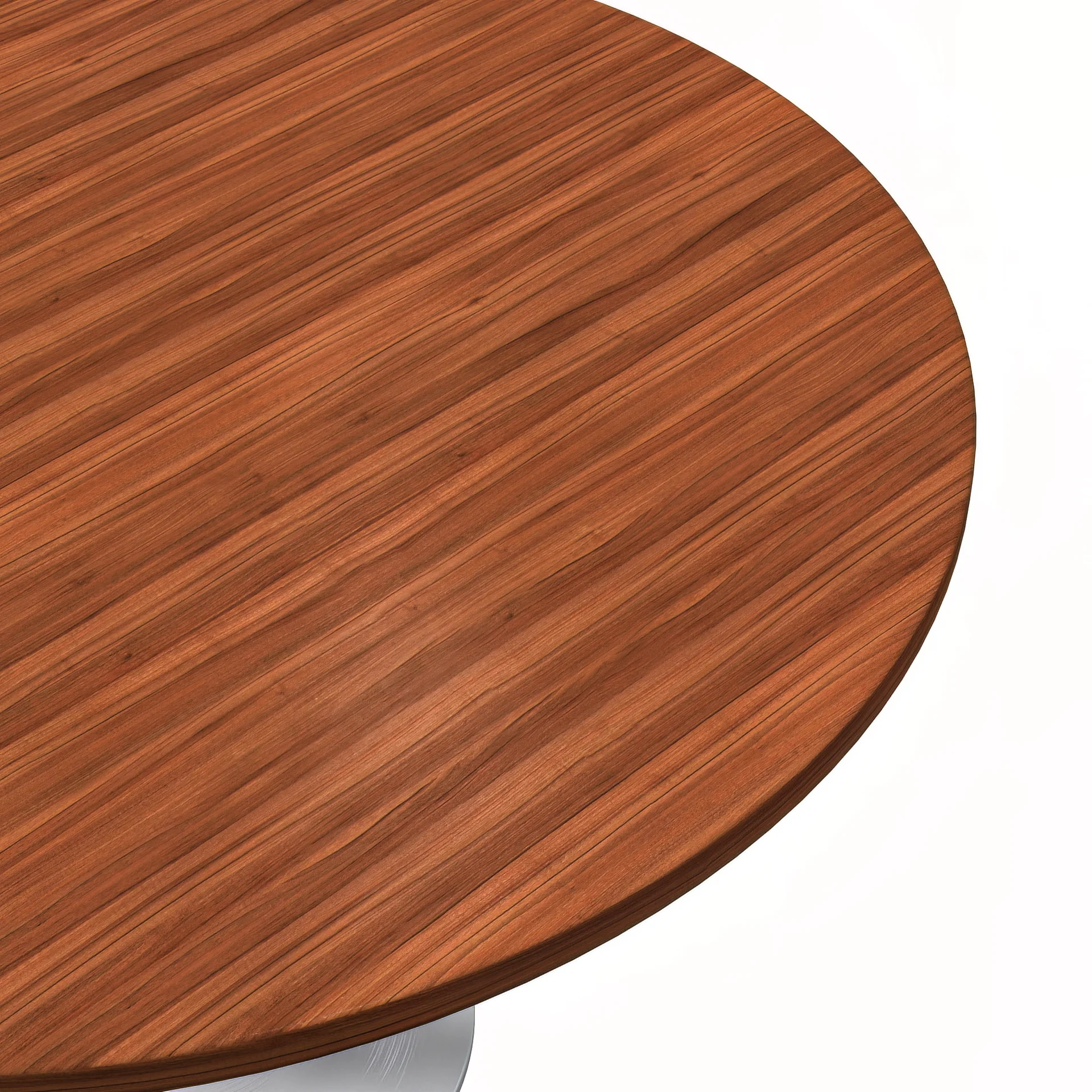 Verve Collection 48 Round Dining Table, White Base with Cognac Brown MDF Top