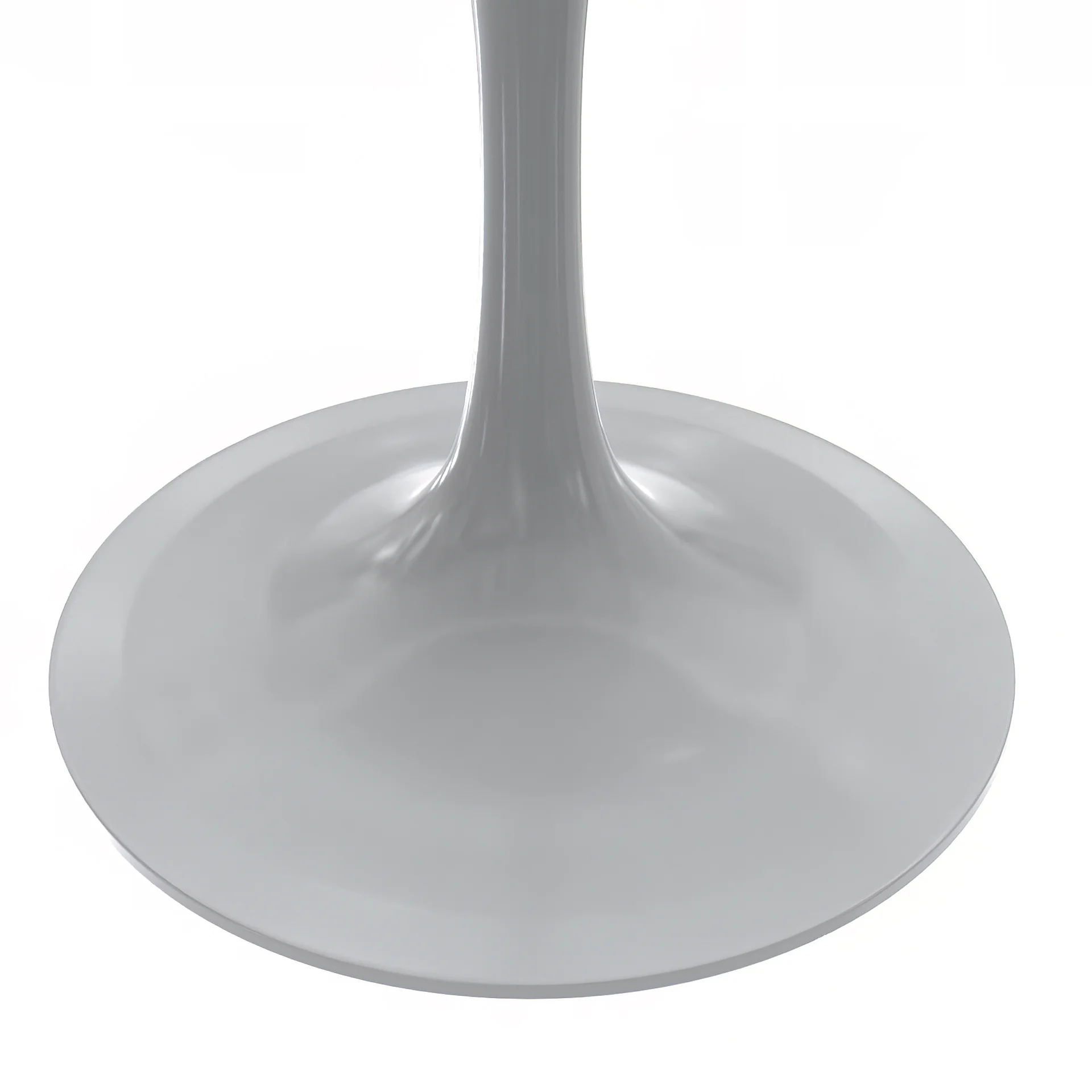 Verve Collection 48 Round Dining Table, White Base with Laminated White Marbleized Top