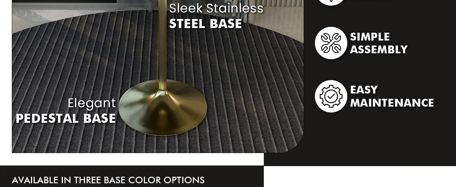 Verve Collection Modern Bar Height Table Brushed Gold Base with 36" Round Dark Walnut MDF Top