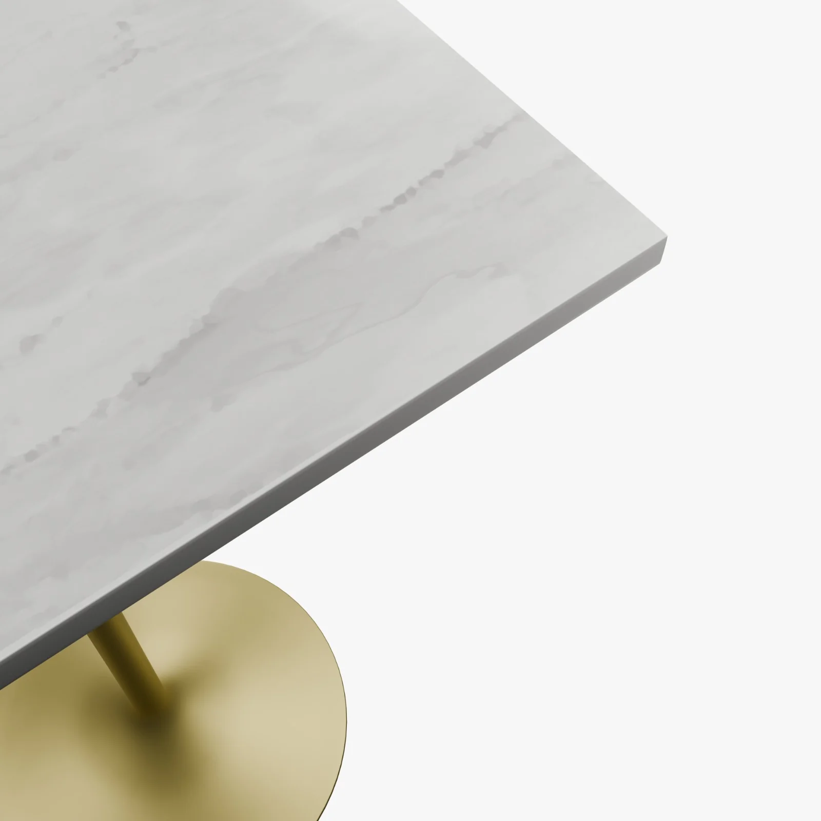 Verve Collection Modern Bar Height Table Brushed Gold Base with 27" Square Marbleized White Laminated  Top