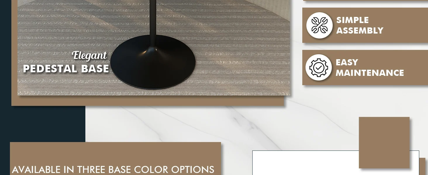 Verve Collection Modern Bar Height Table Black Base with 48" Round Light Natural Wood MDF Top