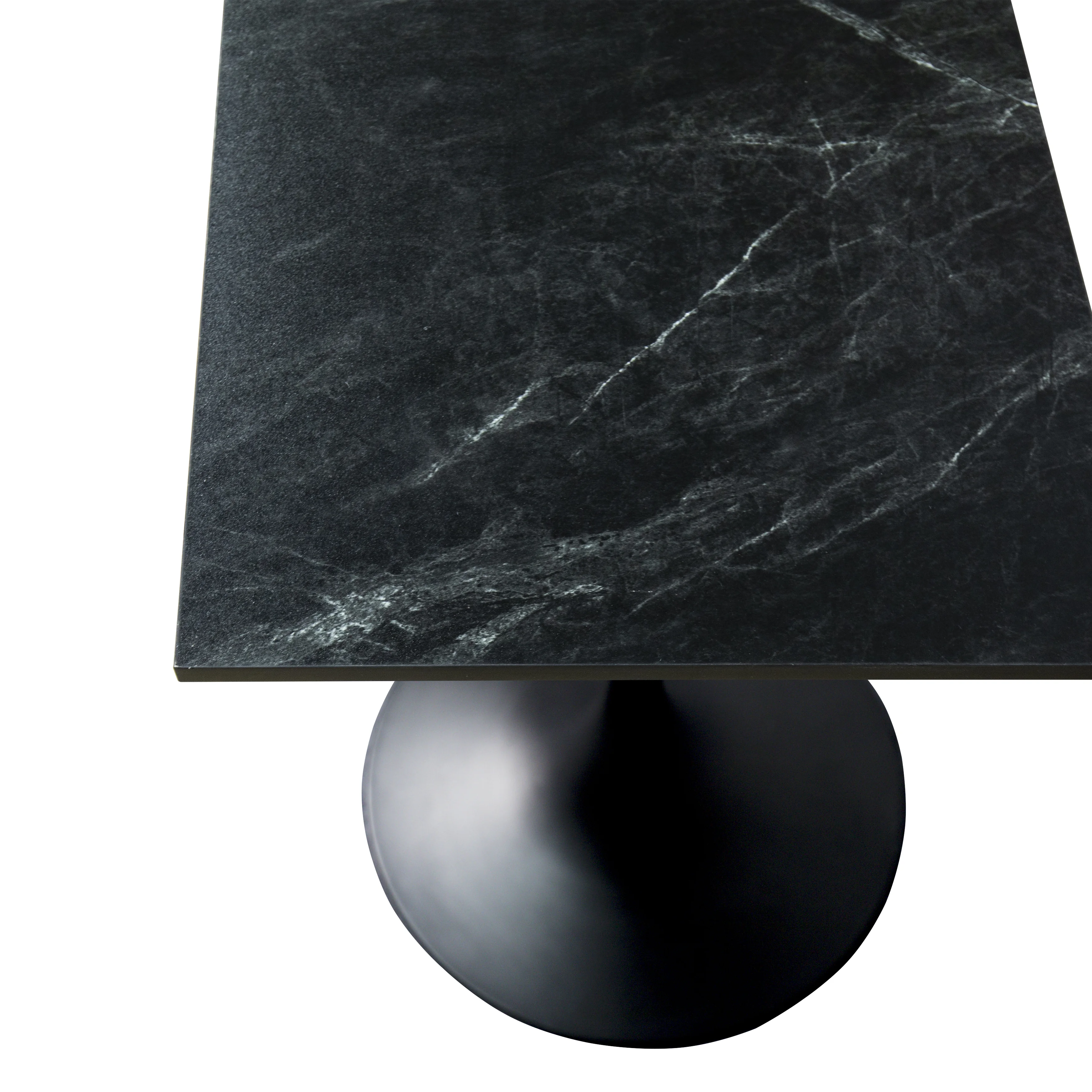 Verve Collection 24 Square Top Bar Height Table, Black Base with Black MDF Top