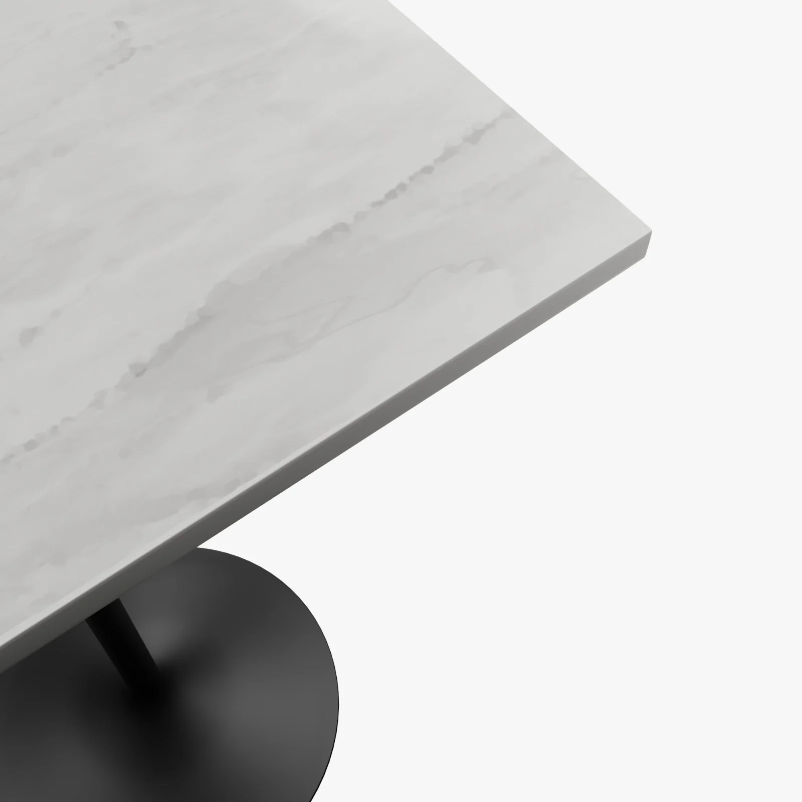 Verve Collection Modern Bar Height Table Black Base with 27" Square Marbleized White Laminated  Top