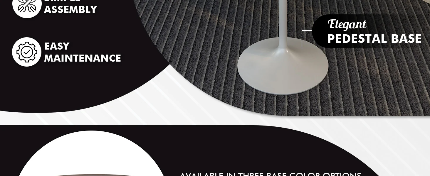 Verve Collection Modern Bar Height Table White Base with 27" Round Cognac Brown MDF Top