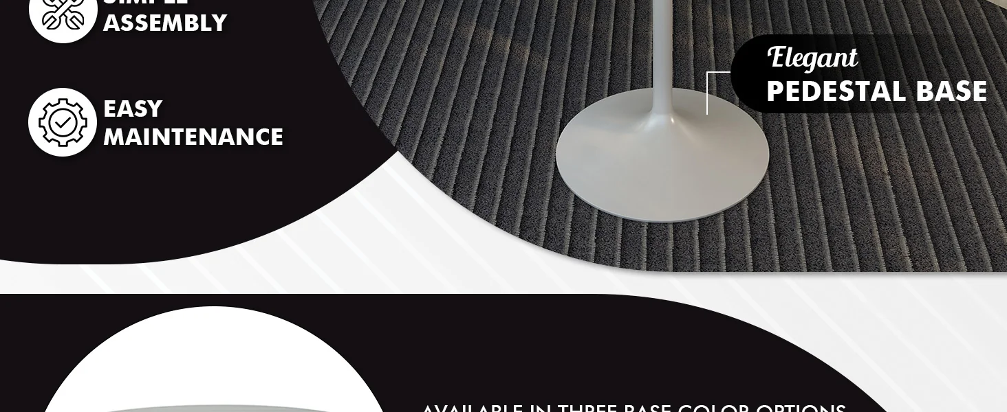 Verve Collection Modern Bar Height Table White Base with 27" Round Light Natural Wood MDF Top