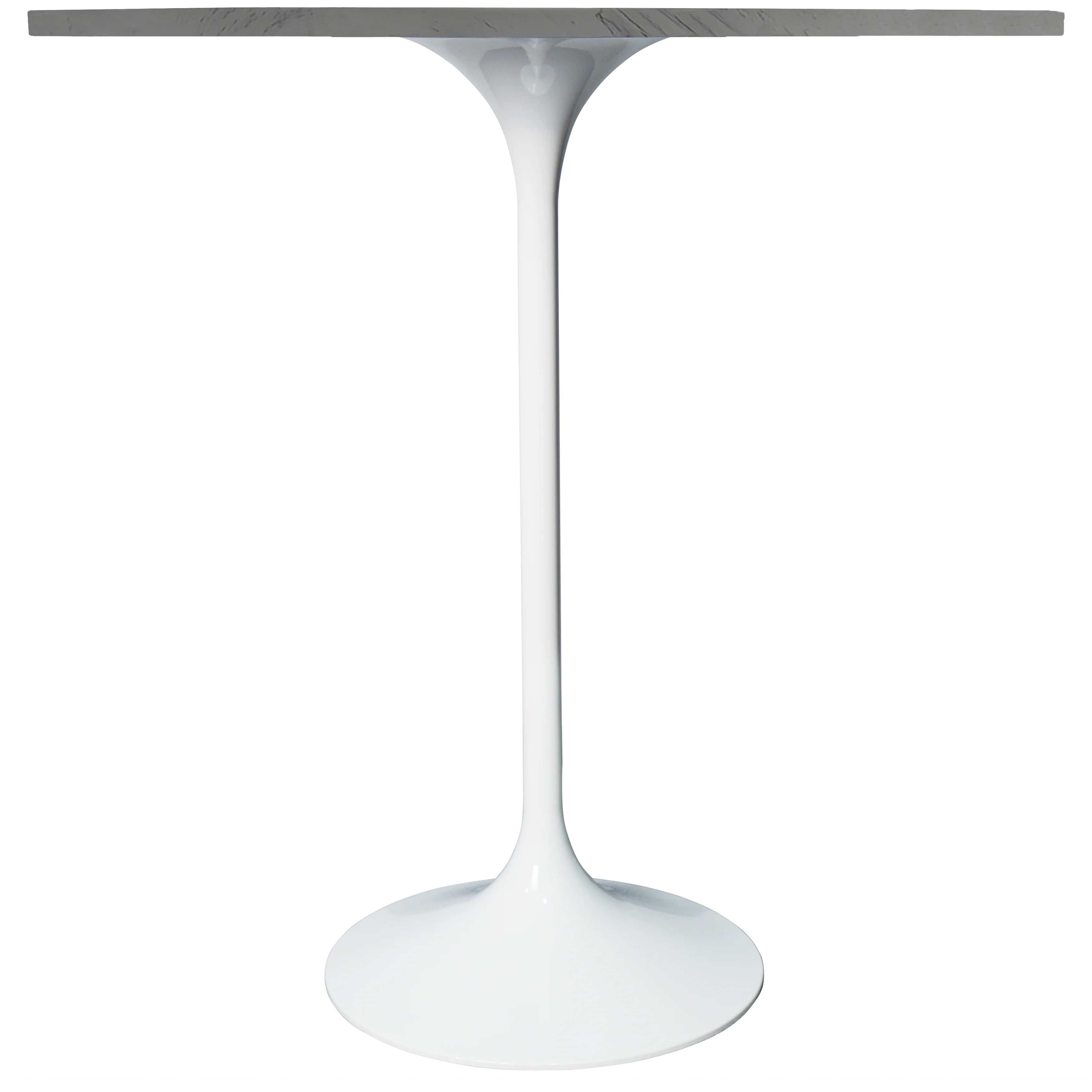 Verve Collection Modern Bar Height Table White Base with 36" Round Marbleized White Laminated Top