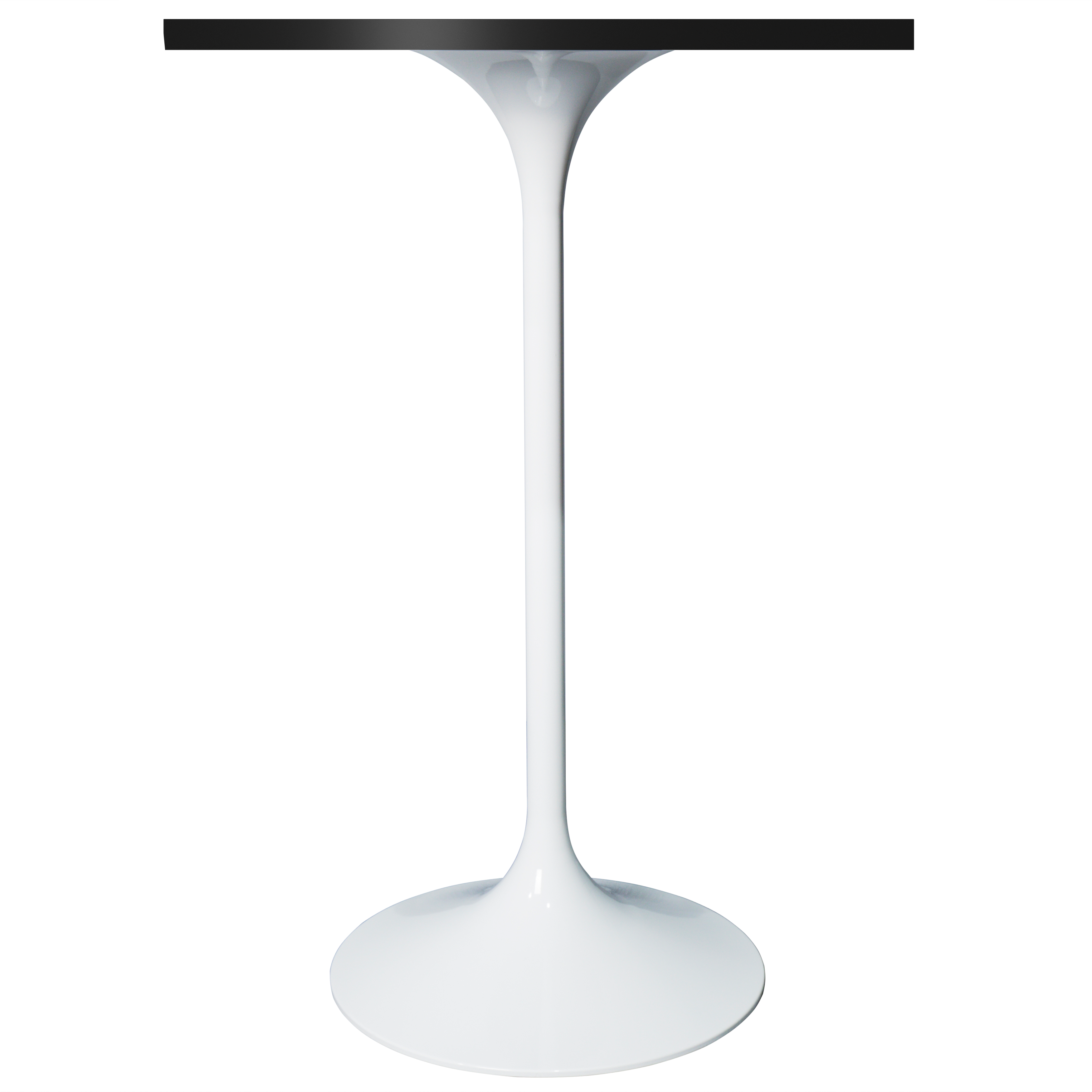 Verve Collection 24 Square Top Bar Height Table, White Base with Black MDF Top