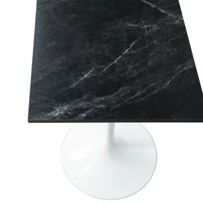 Verve Collection 24 Square Top Bar Height Table, White Base with Black MDF Top