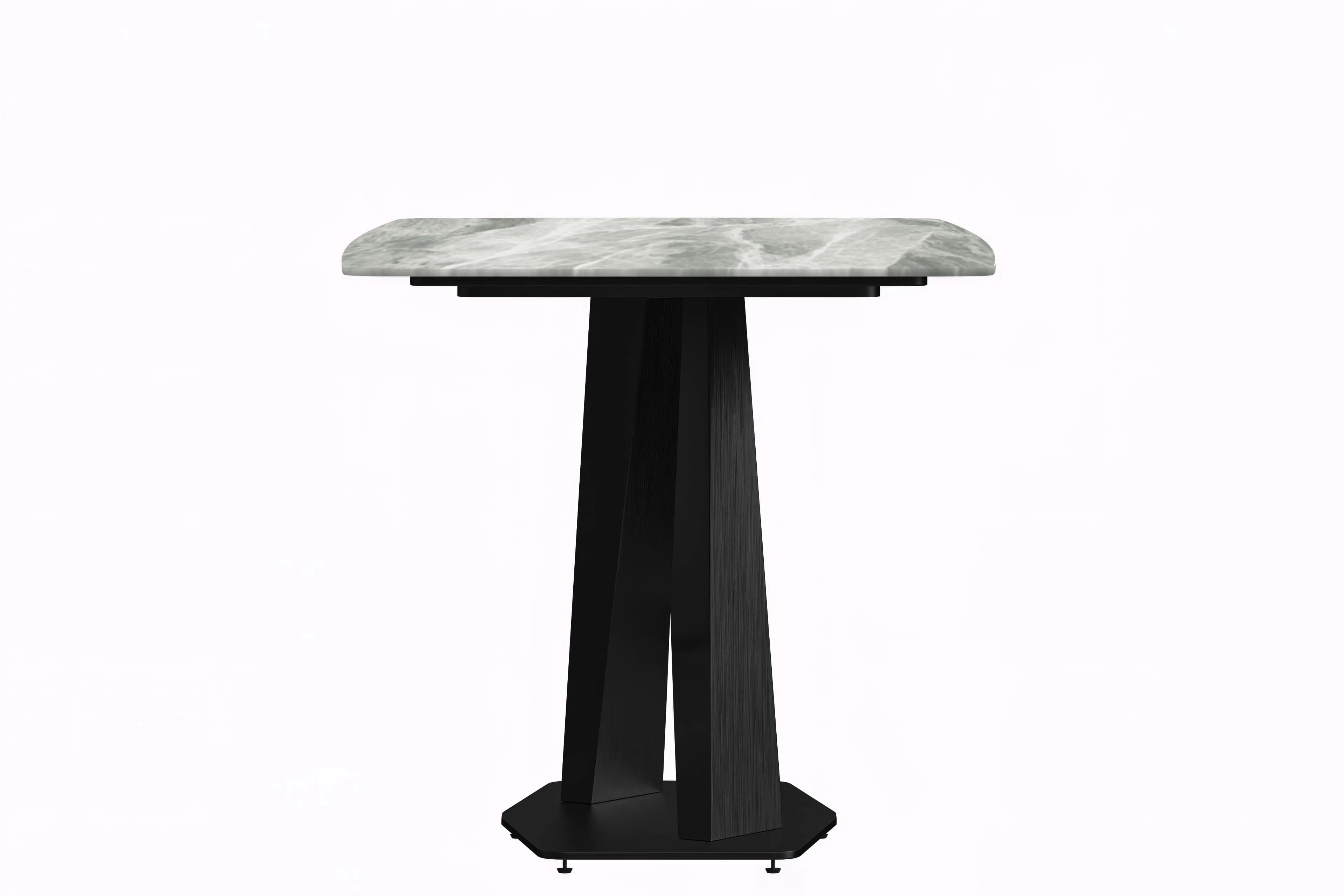 Voren Series Modern Dining Table Black Base, With 62 Light Grey Sintered Stone Top