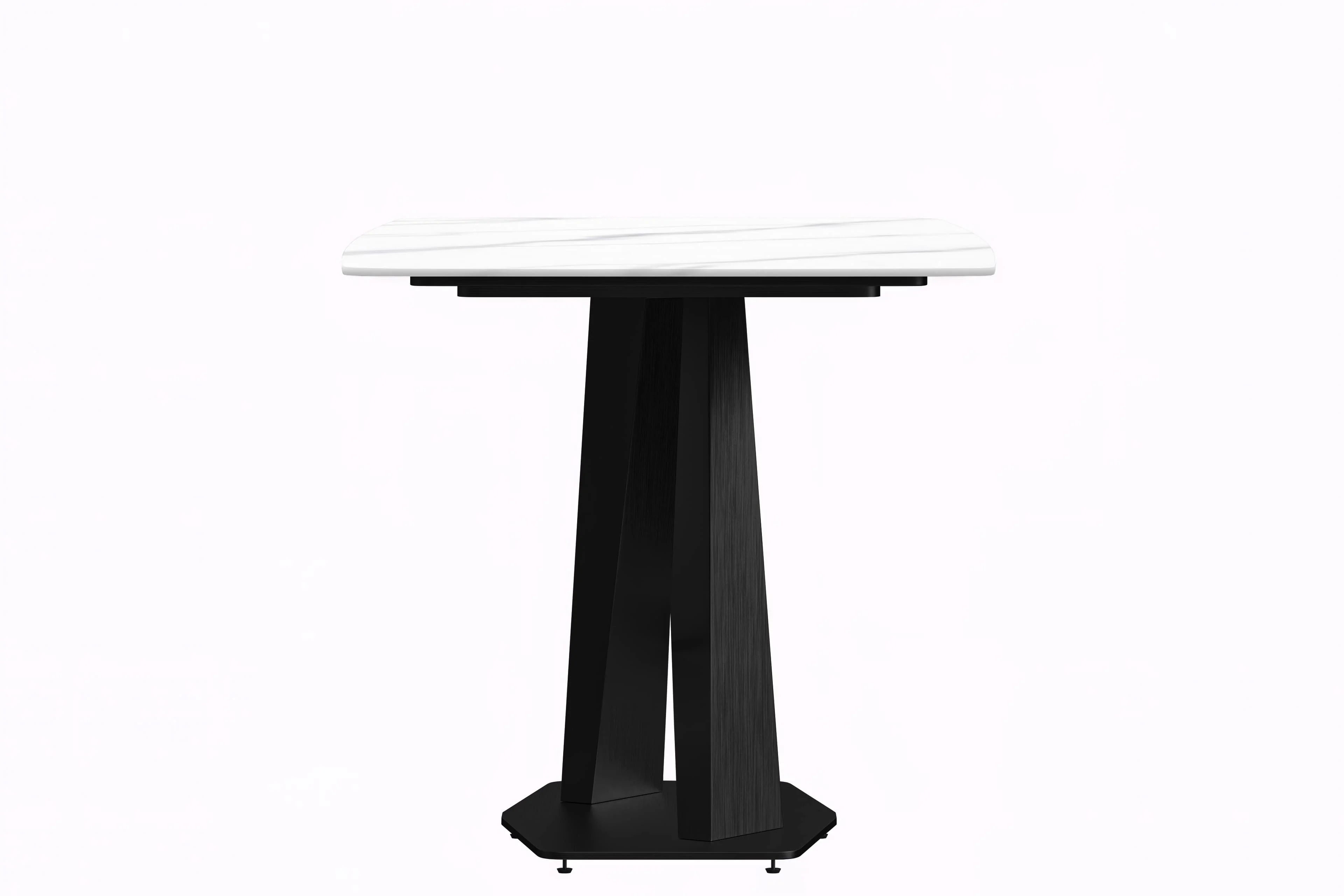 Voren Series Modern Dining Table Black Base, With 62 White Sintered Stone Top