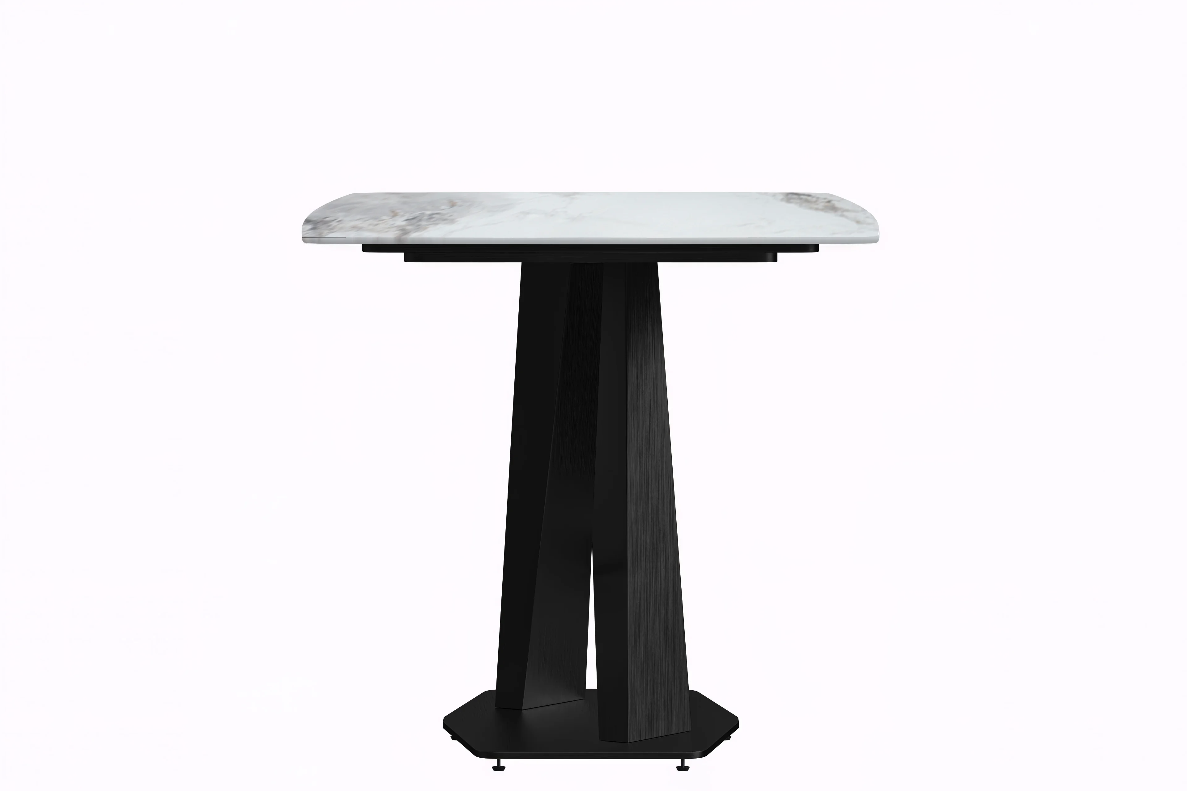 Voren Series Modern Dining Table Black Base, With 71 Medium Grey Sintered Stone Top