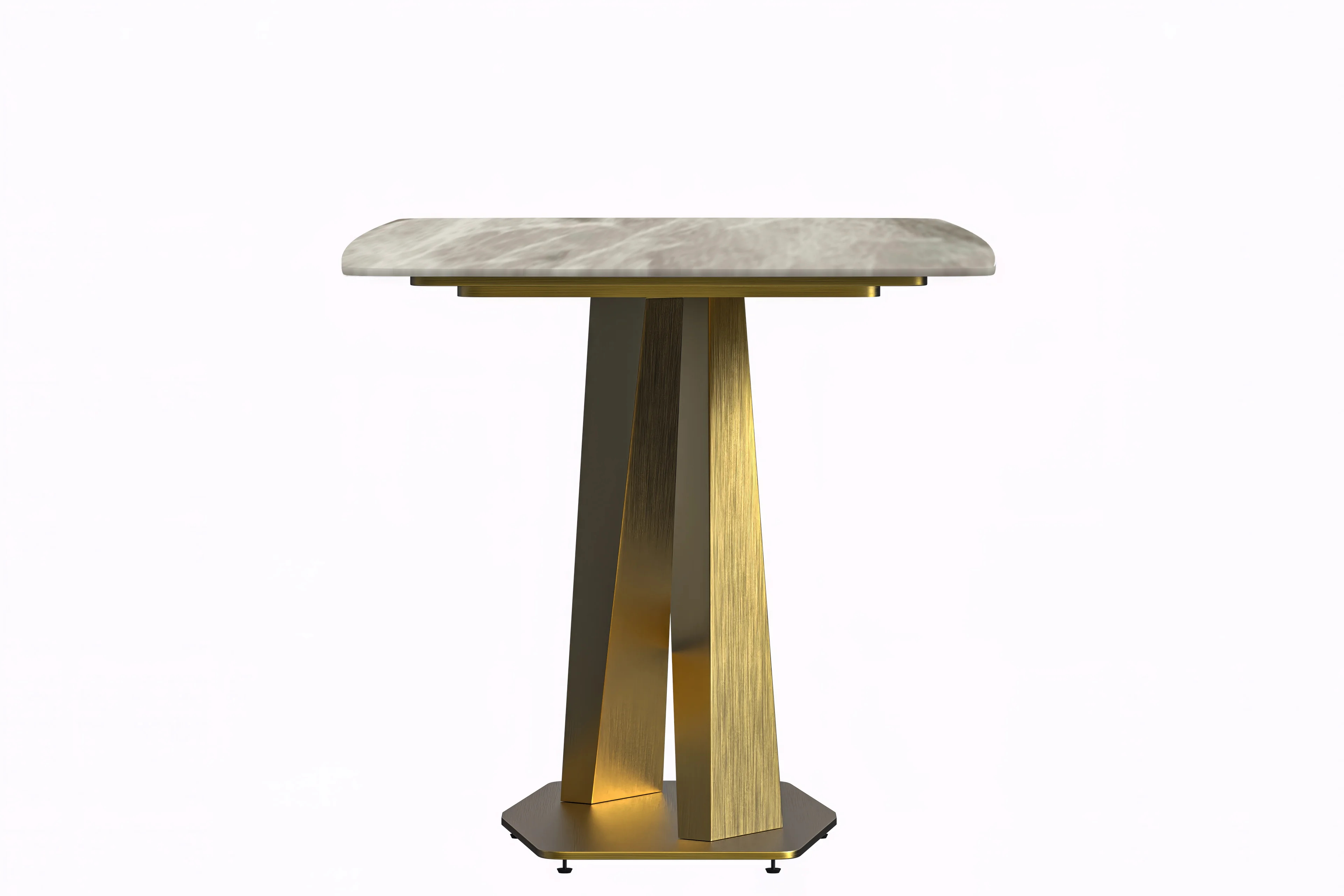 Voren Series Modern Dining Table Gold Base, With 71 Deep Grey Sintered Stone Top