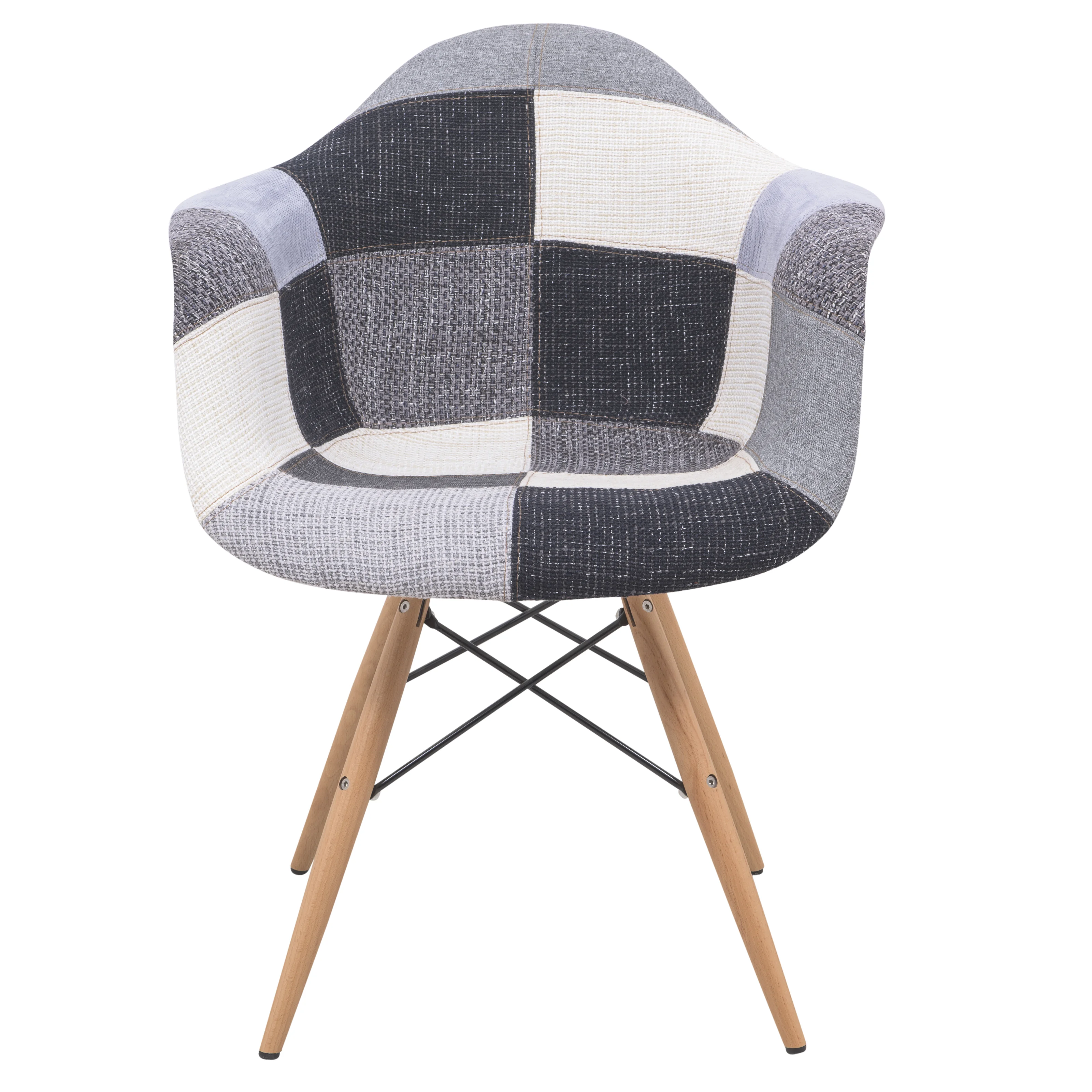 Willow Patchwork Fabric Eiffel Accent Chair