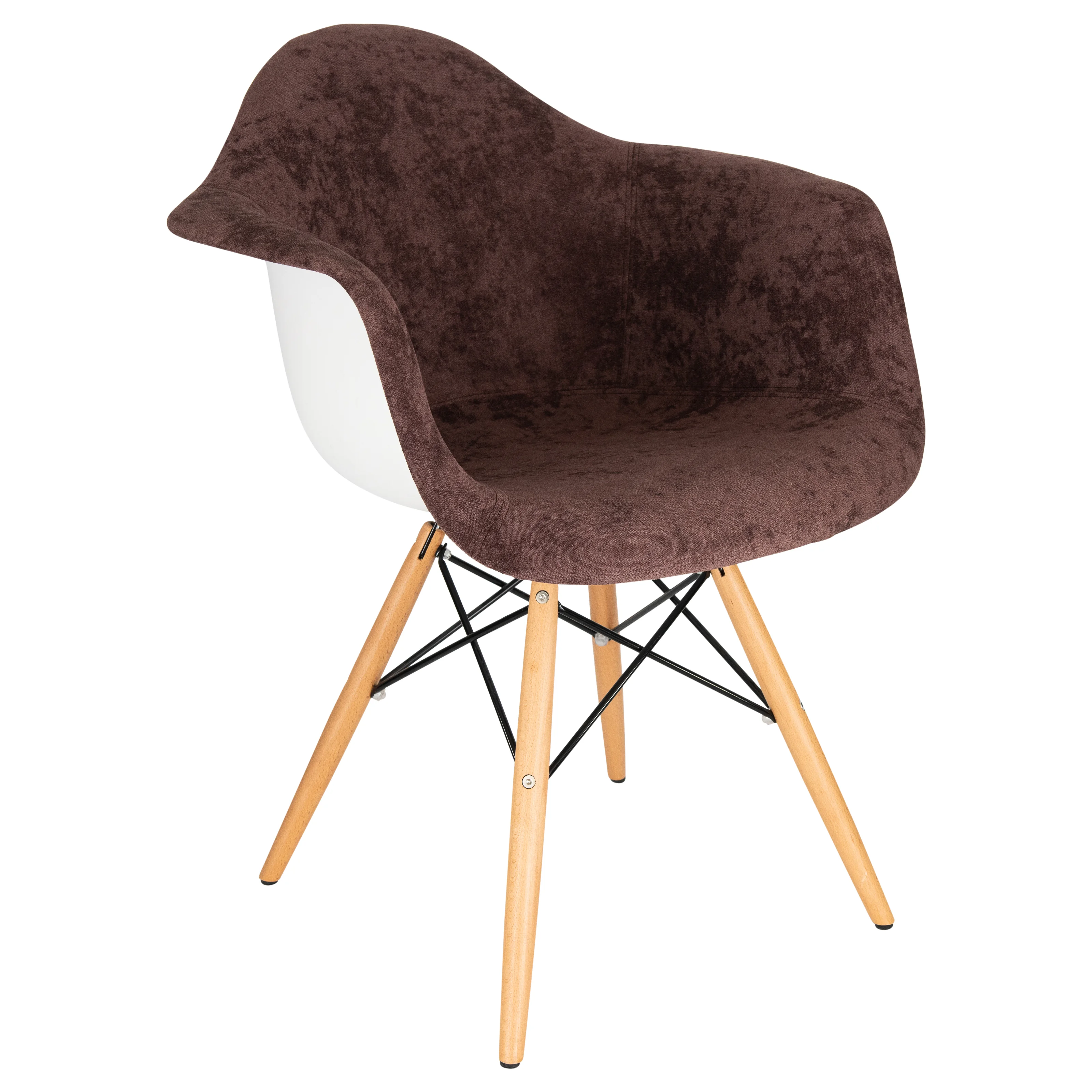Willow Velvet Eiffel Wooden Base Accent Chair