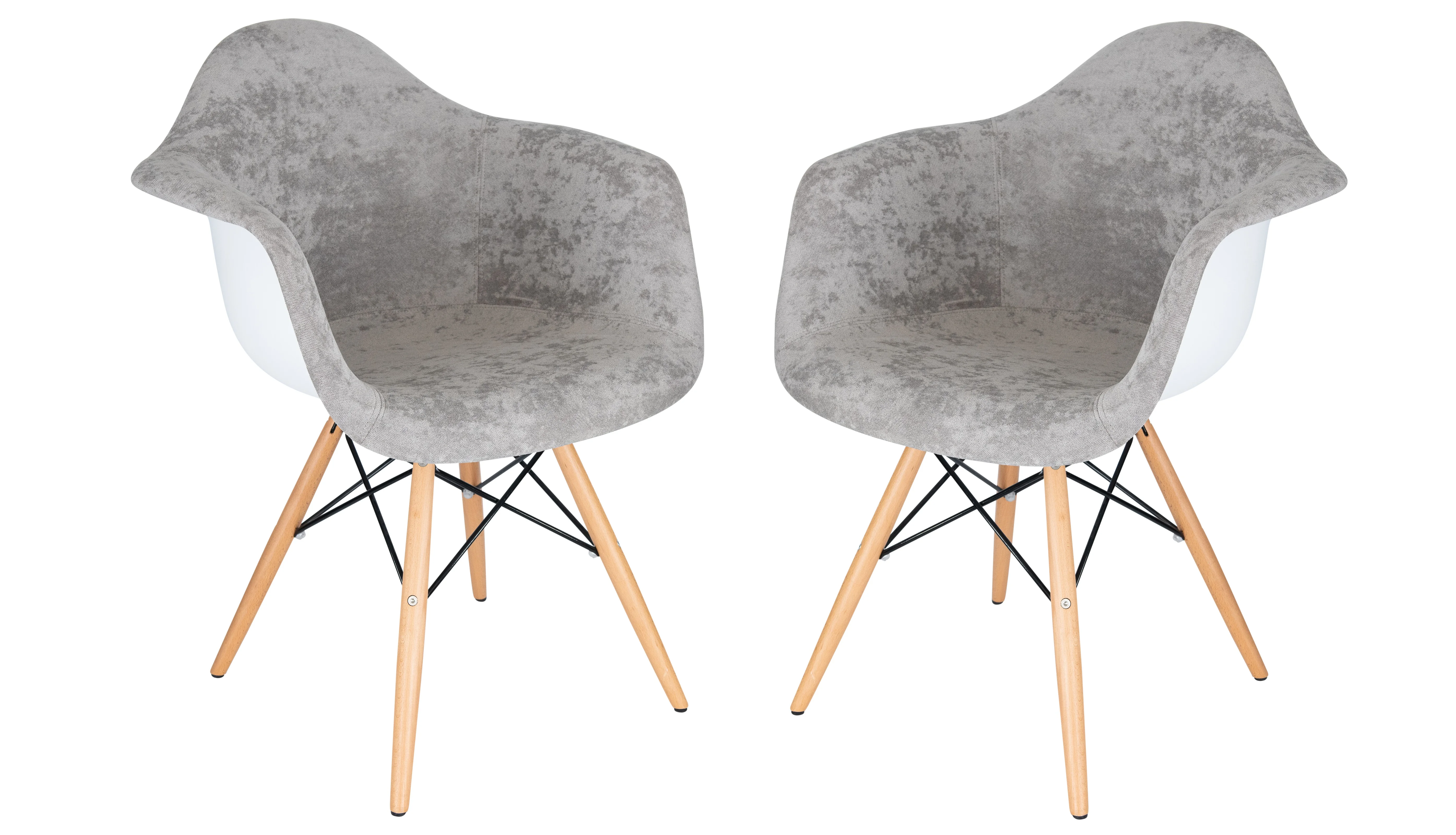 Willow Velvet Eiffel Wooden Base Accent Chair Set of 2