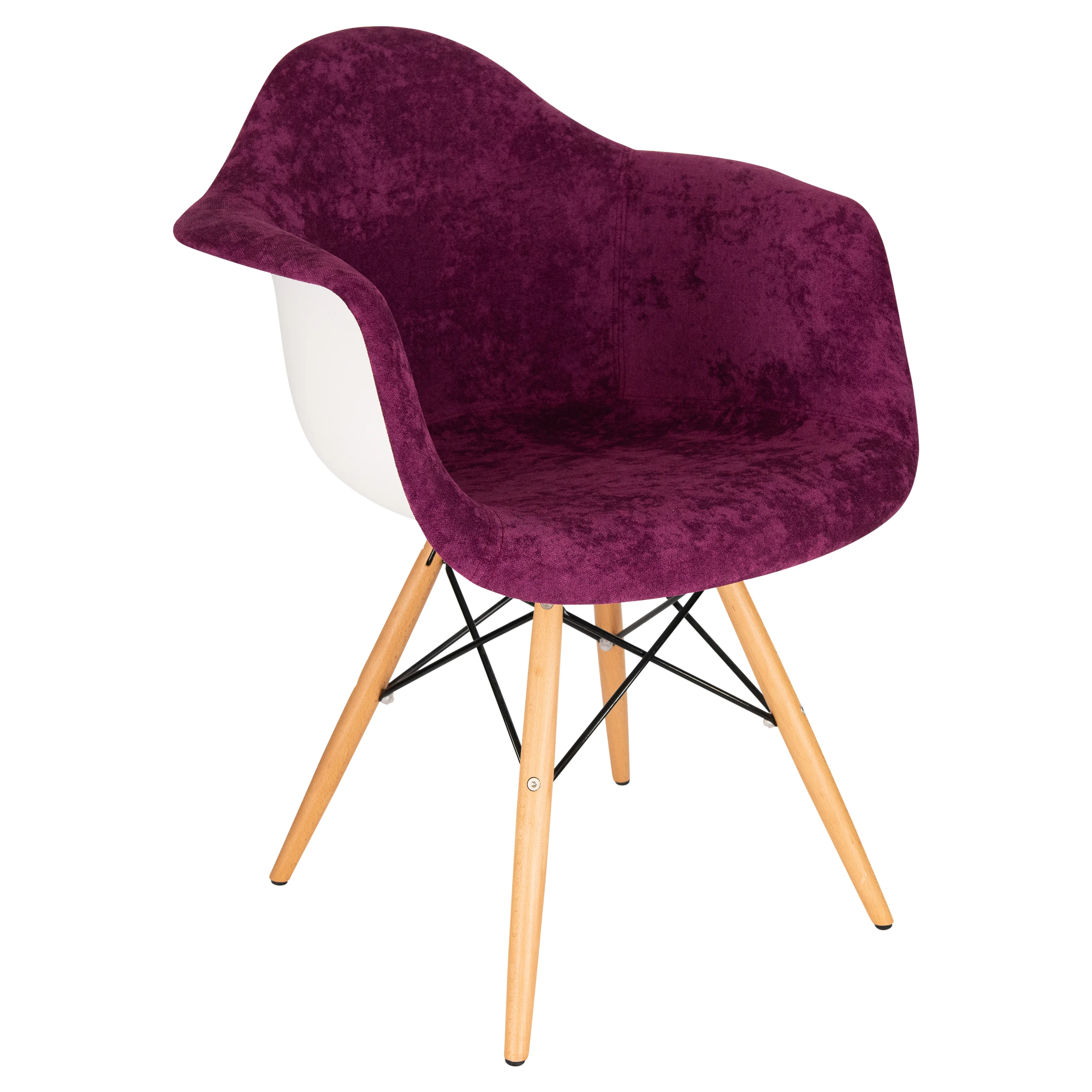 Willow Velvet Eiffel Wooden Base Accent Chair