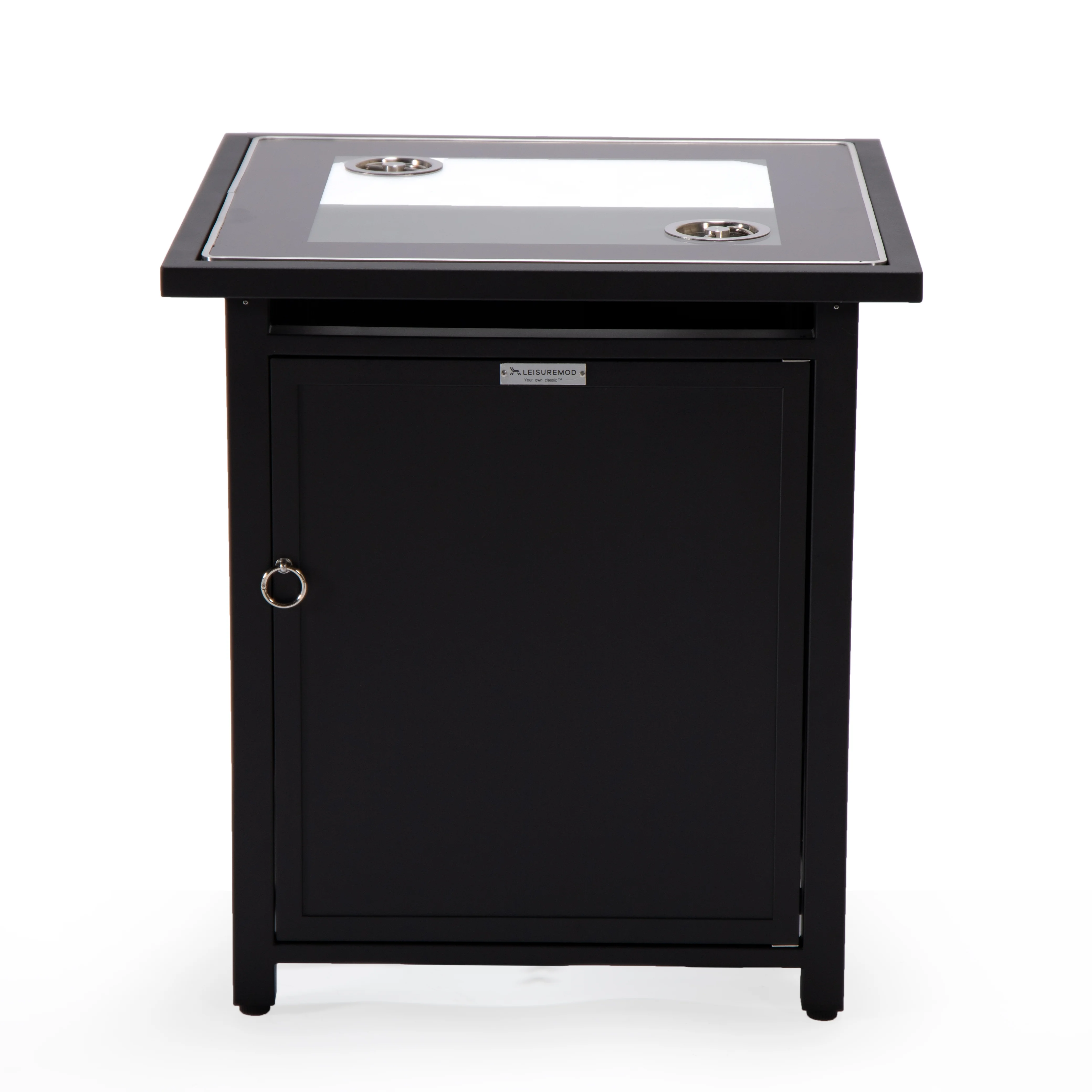 Walbrooke Patio Square Fire Pit and Tank Holder in Black