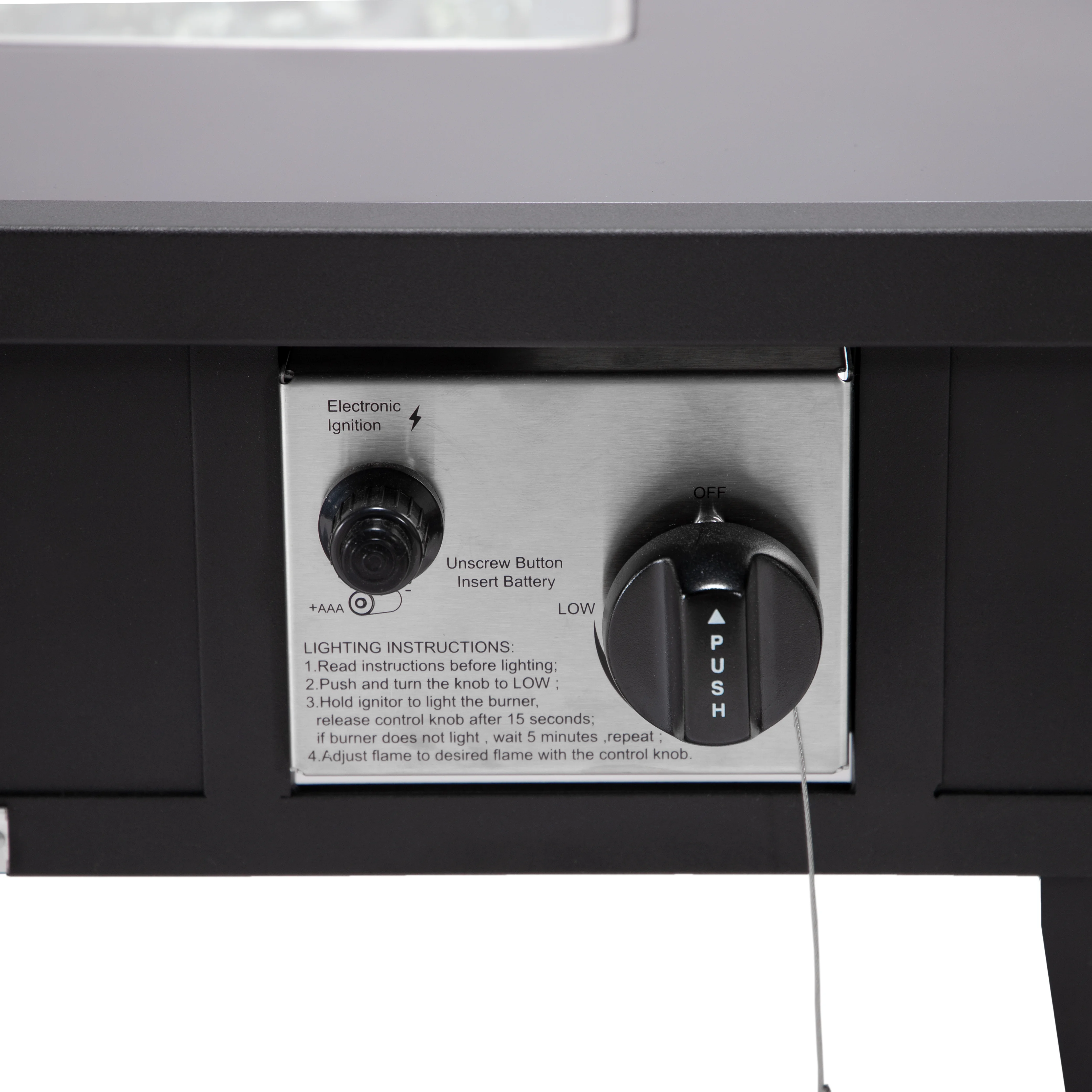 Walbrooke Patio Square Fire Pit and Tank Holder in Black