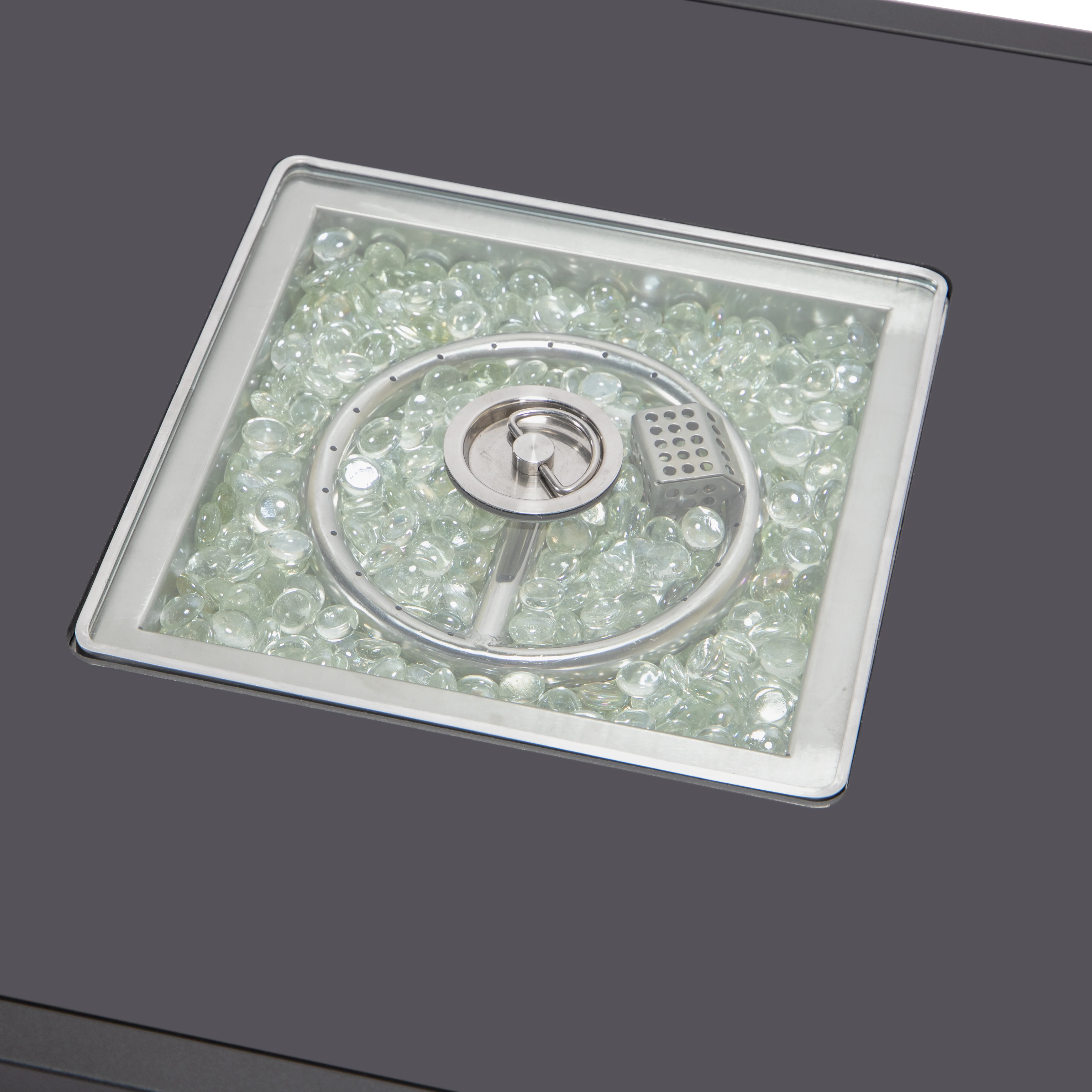 Walbrooke Patio Square Fire Pit and Tank Holder in Black