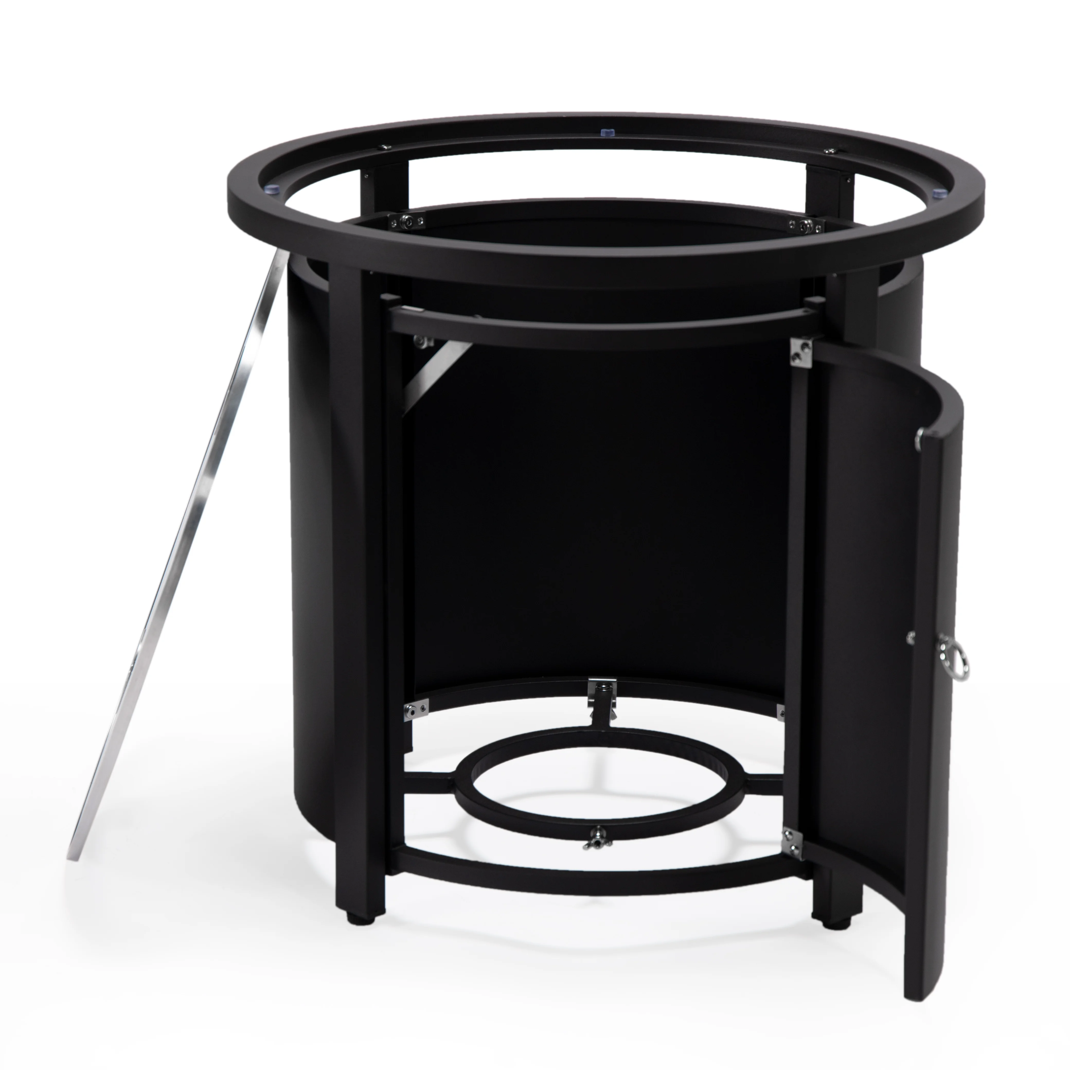 Walbrooke Patio Round Fire Pit and Tank Holder in Black