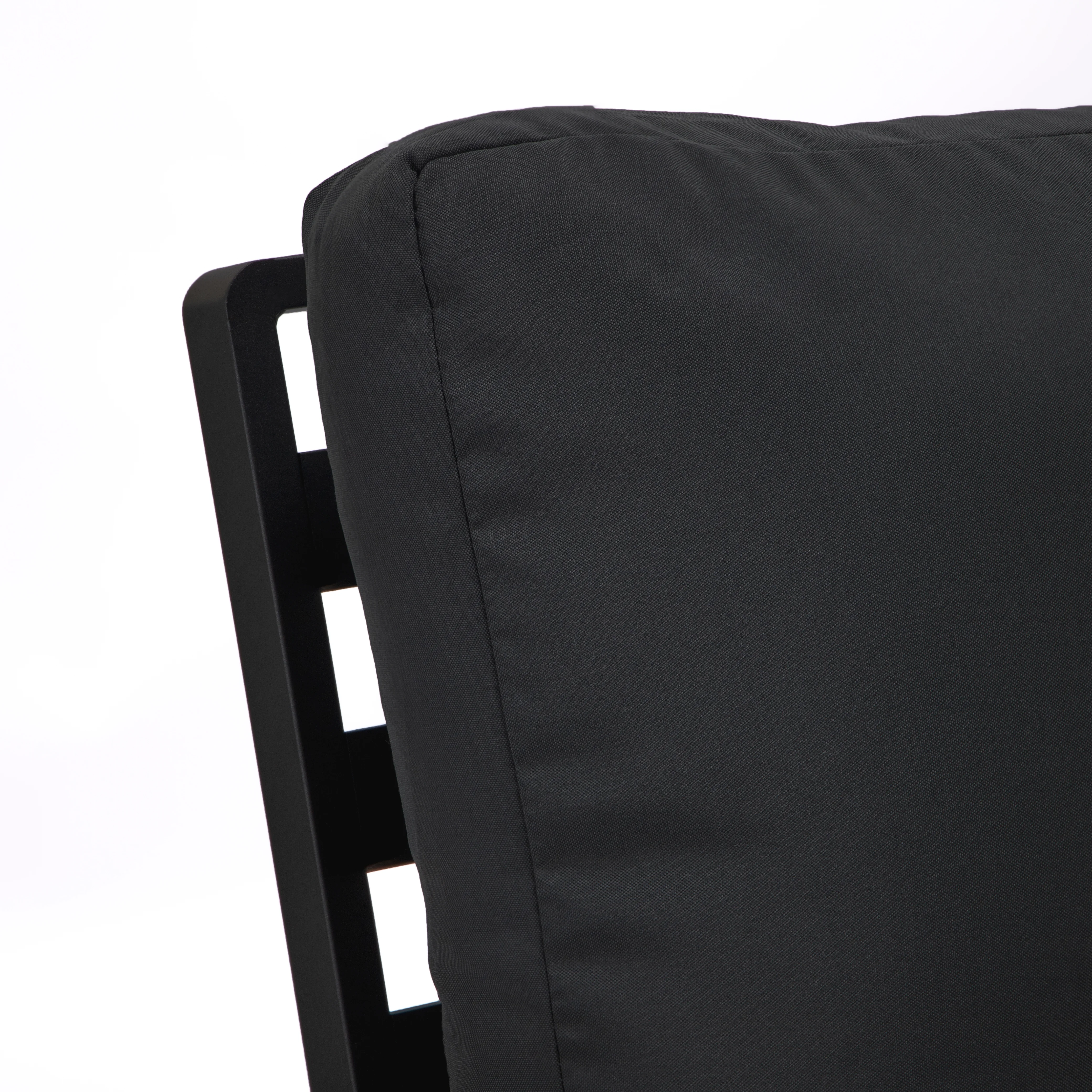 Walbrooke Modern Outdoor Patio Loveseat with Black Aluminum Frame and Removable Cushions For Patio and Backyard Garden