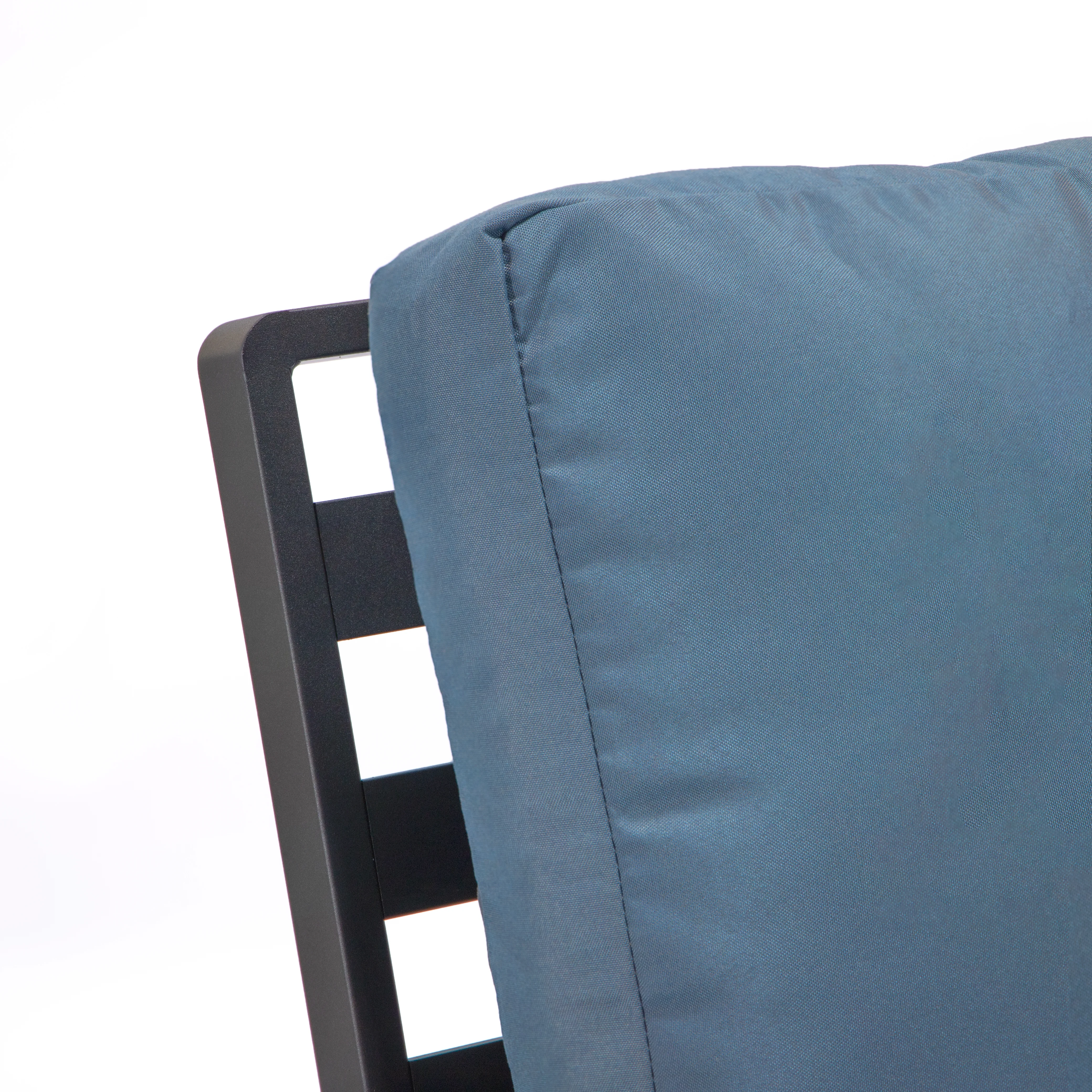 Walbrooke Modern Outdoor Patio Loveseat with Black Aluminum Frame and Removable Cushions For Patio and Backyard Garden