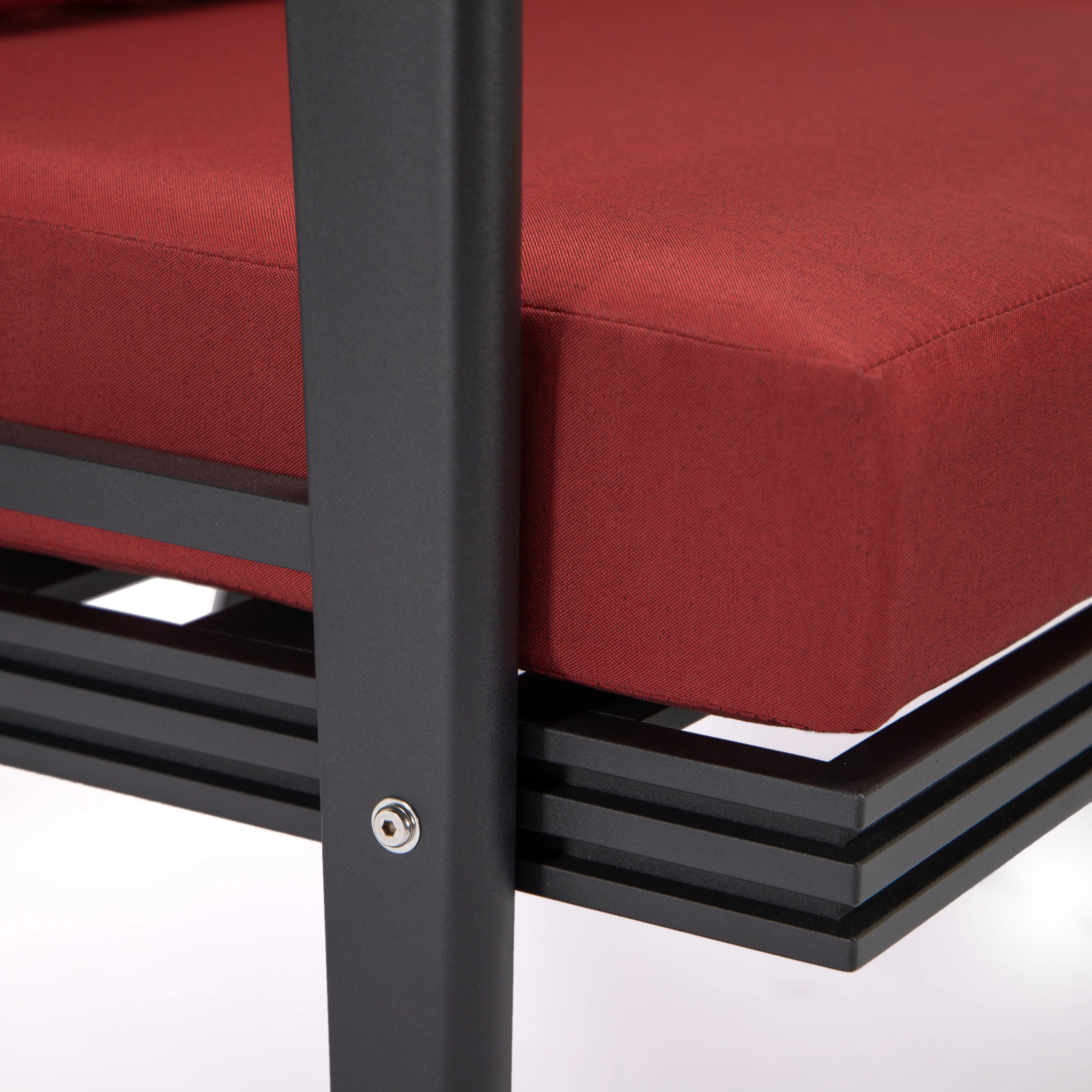 Walbrooke Modern Outdoor Patio Loveseat with Black Aluminum Frame and Removable Cushions For Patio and Backyard Garden