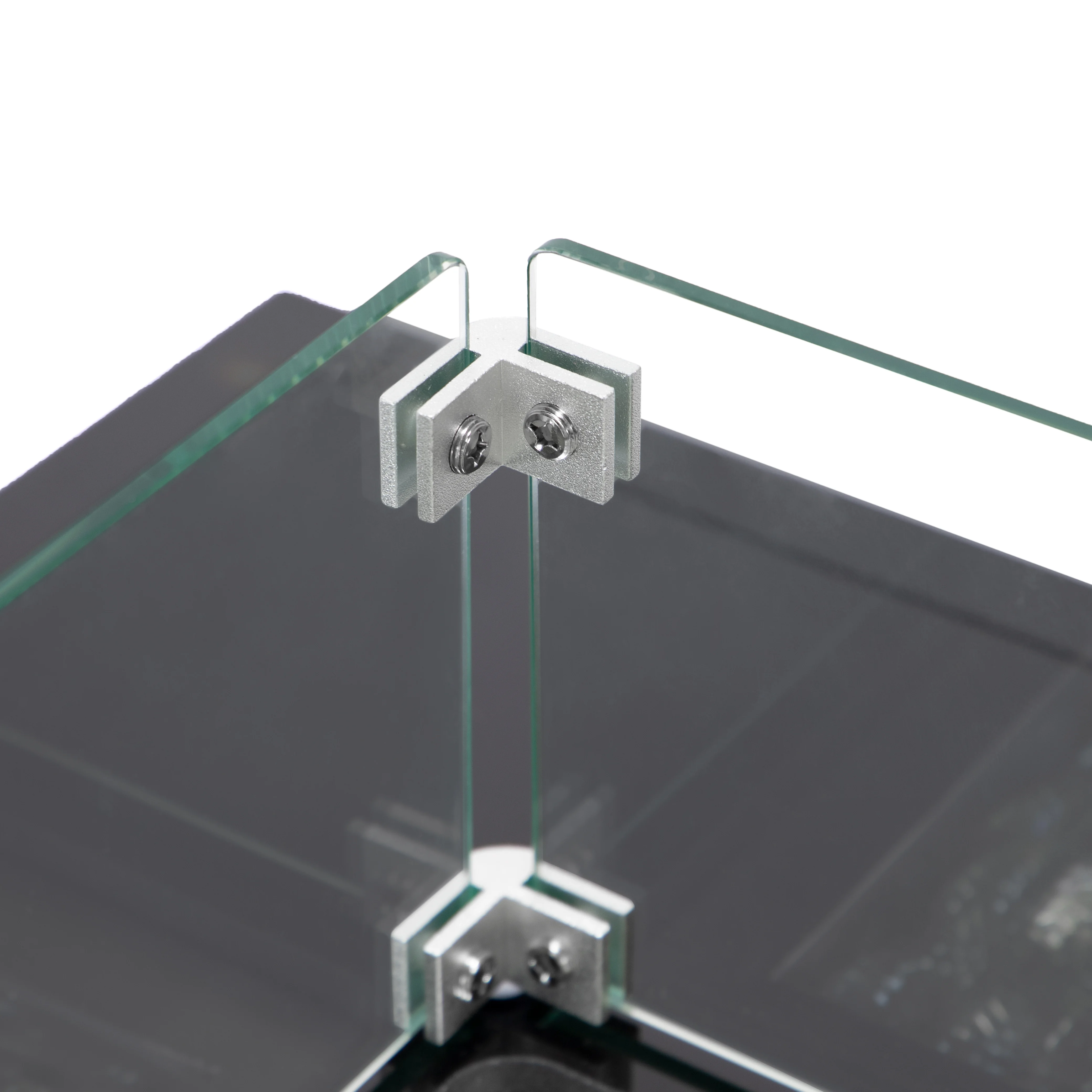 Walbrooke Outdoor Patio Aluminum Square Slats Design Fire Pit Side Table with Lid and Fire Glass for Patio and Backyard Garden