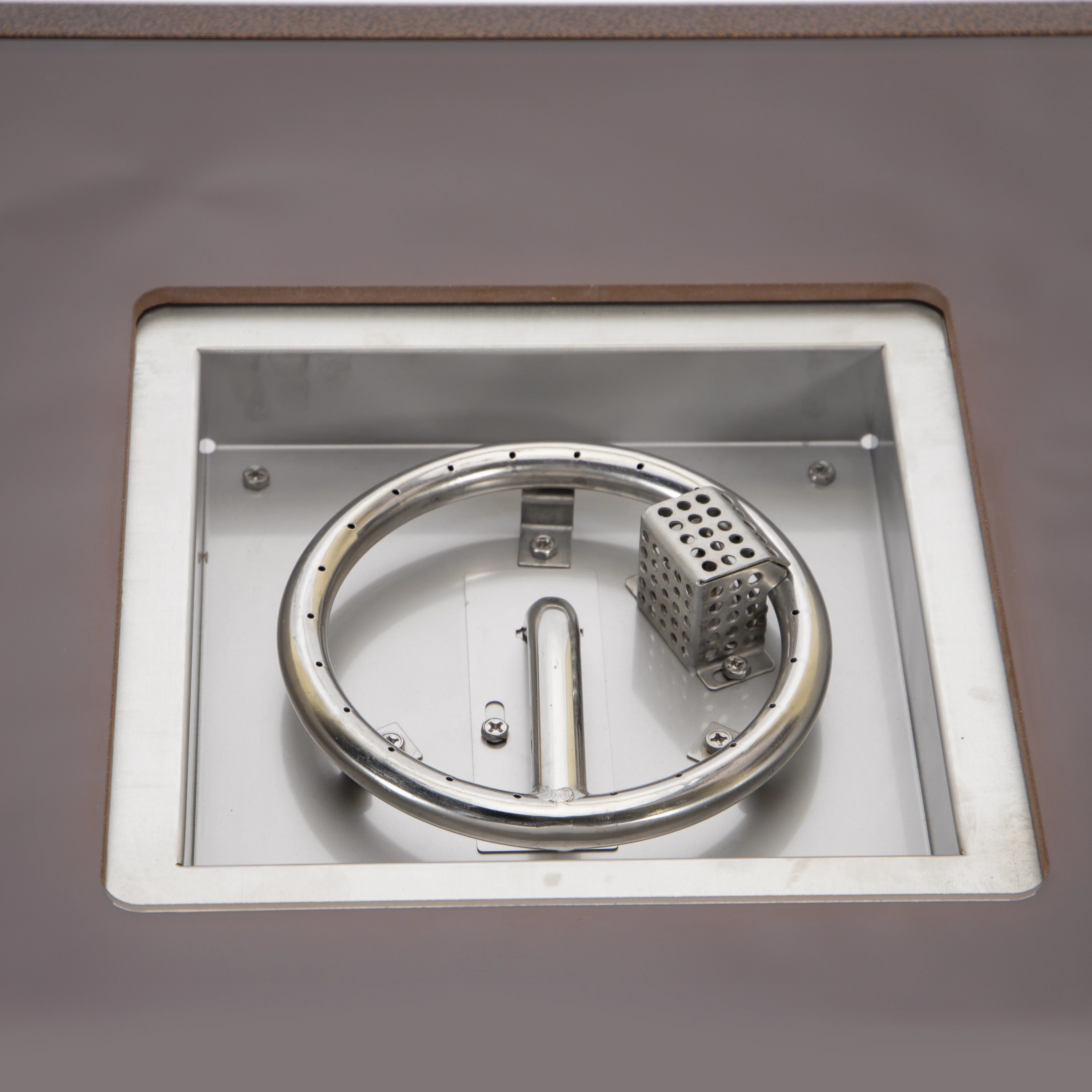 Walbrooke Patio Square Fire Pit and Tank Holder in Brown