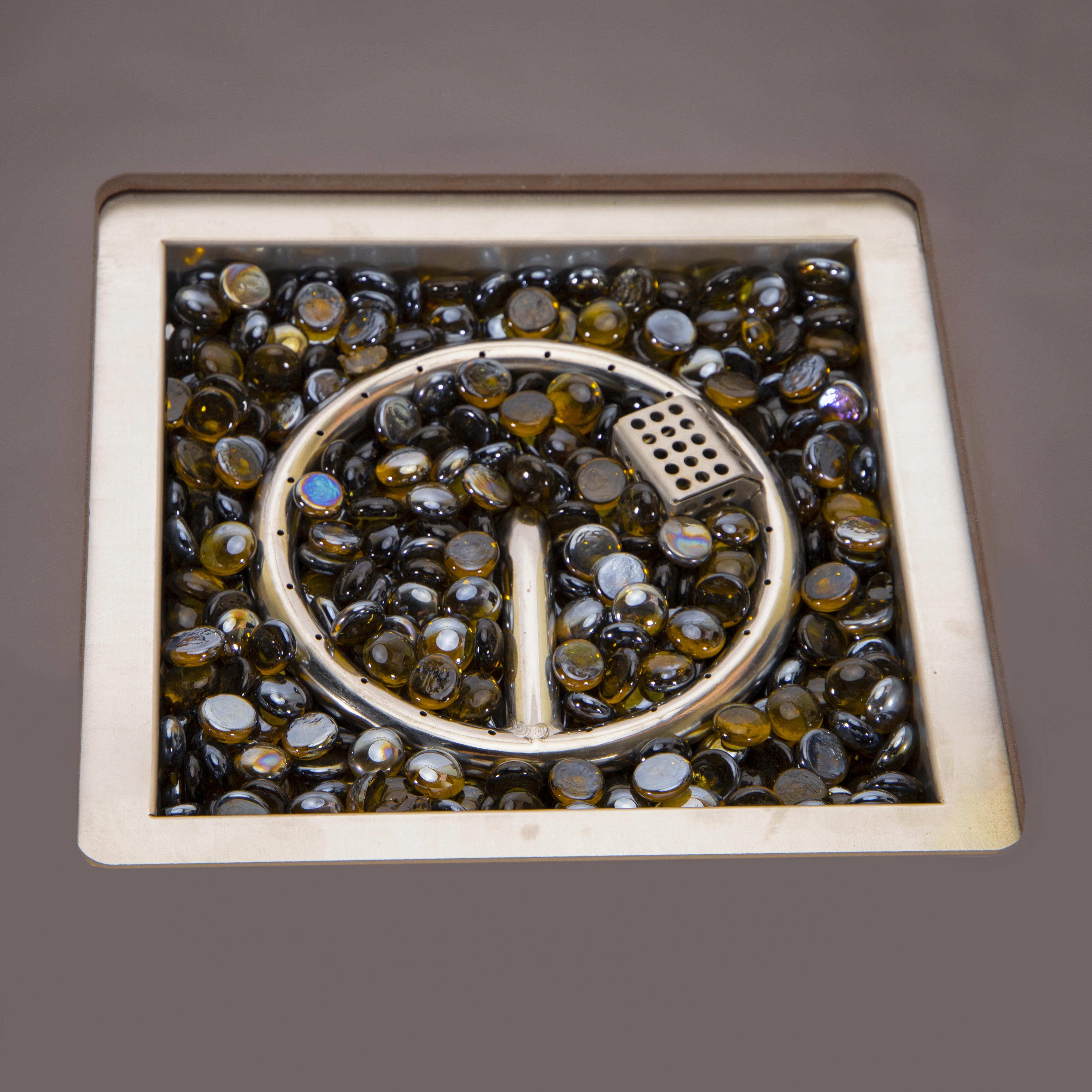 Walbrooke Patio Square Fire Pit and Tank Holder in Brown