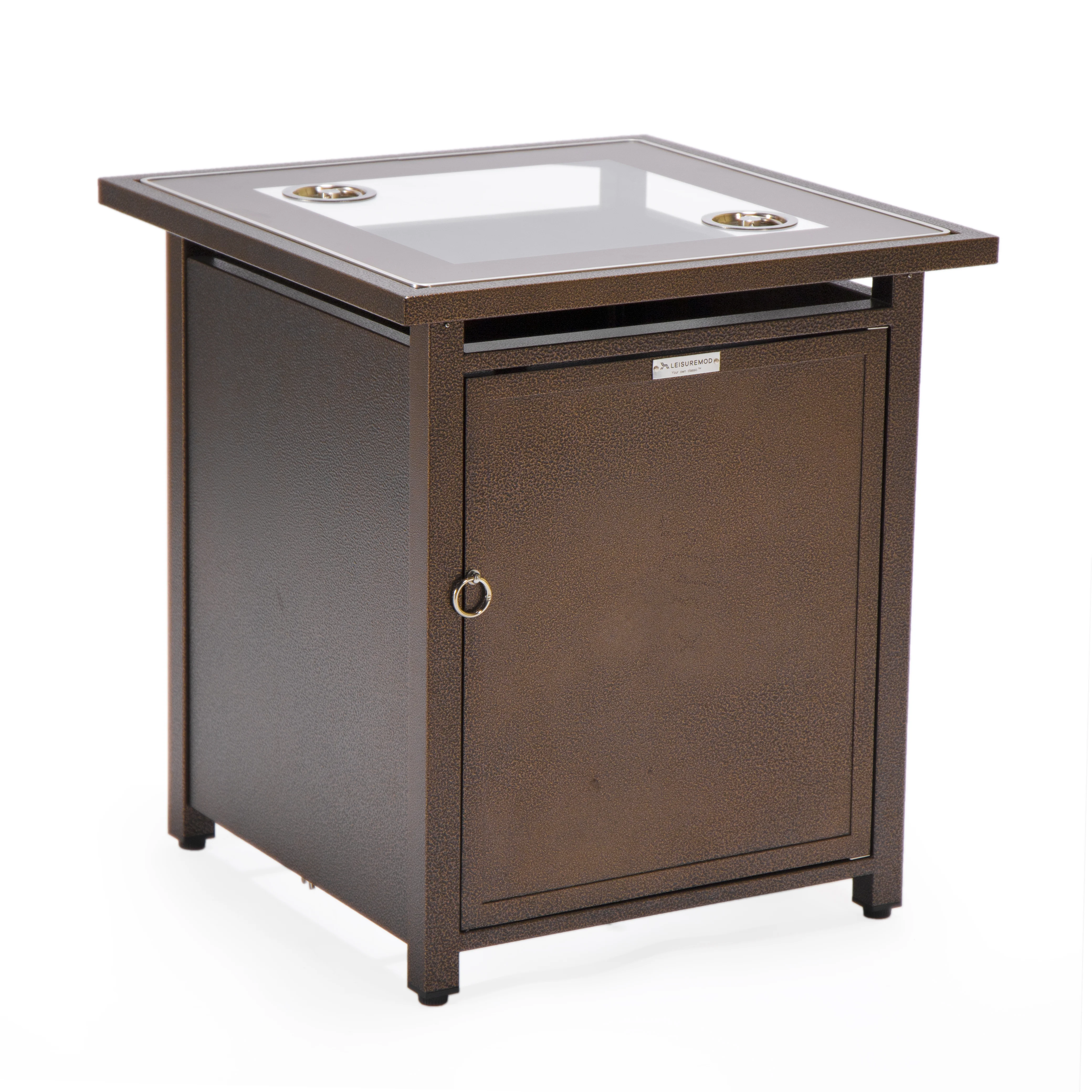 Walbrooke Patio Square Fire Pit and Tank Holder in Brown