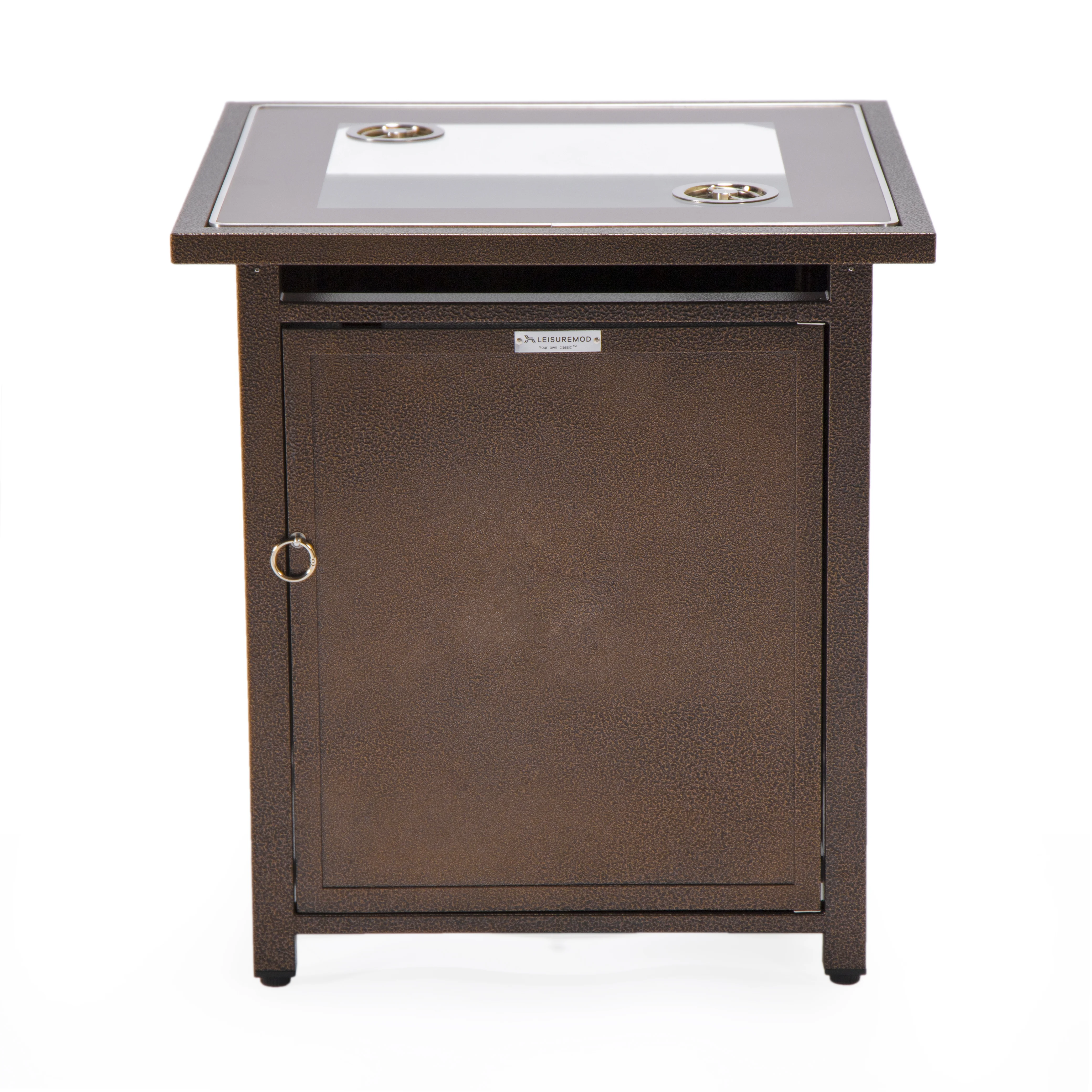 Walbrooke Patio Square Fire Pit and Tank Holder in Brown