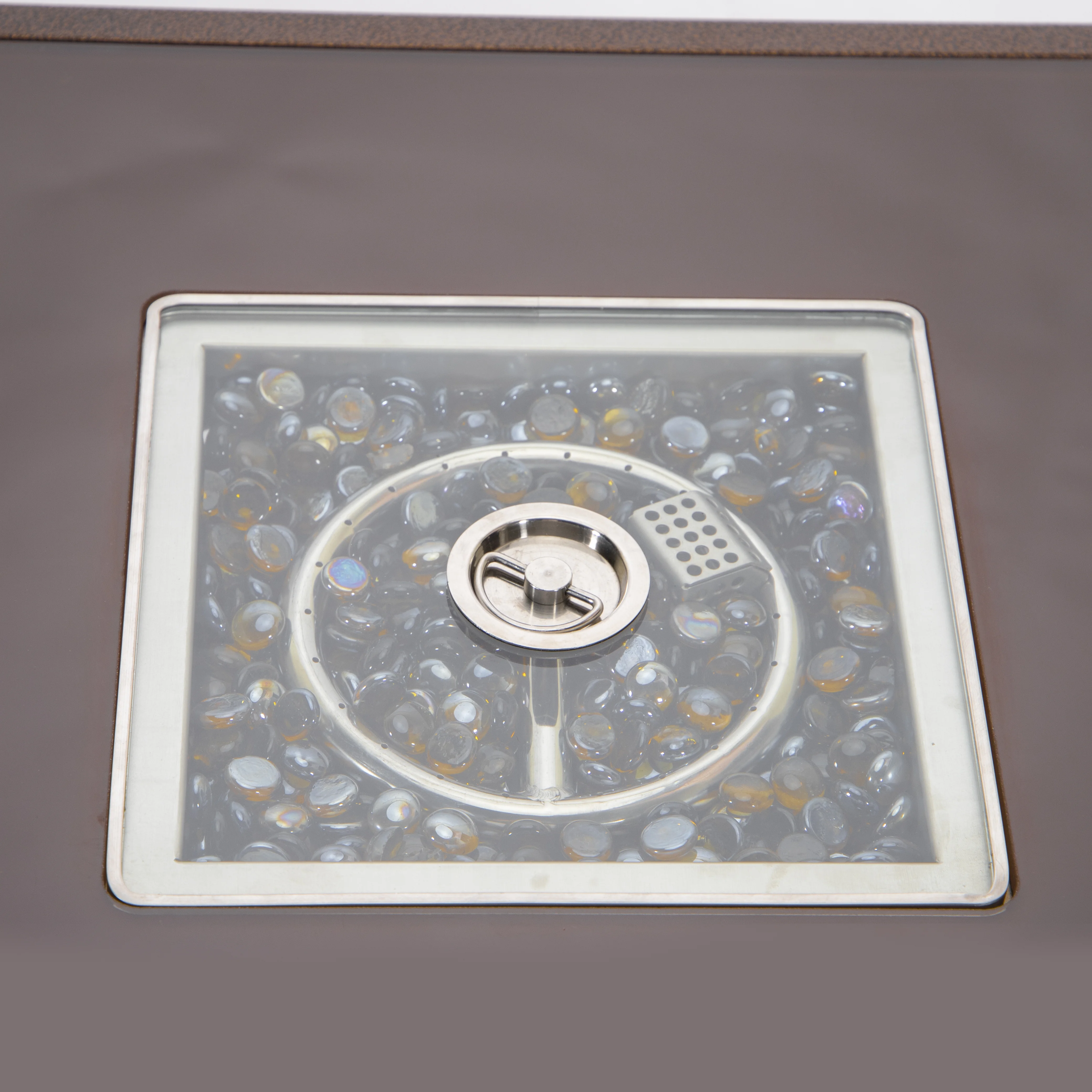 Walbrooke Patio Square Fire Pit and Tank Holder in Brown