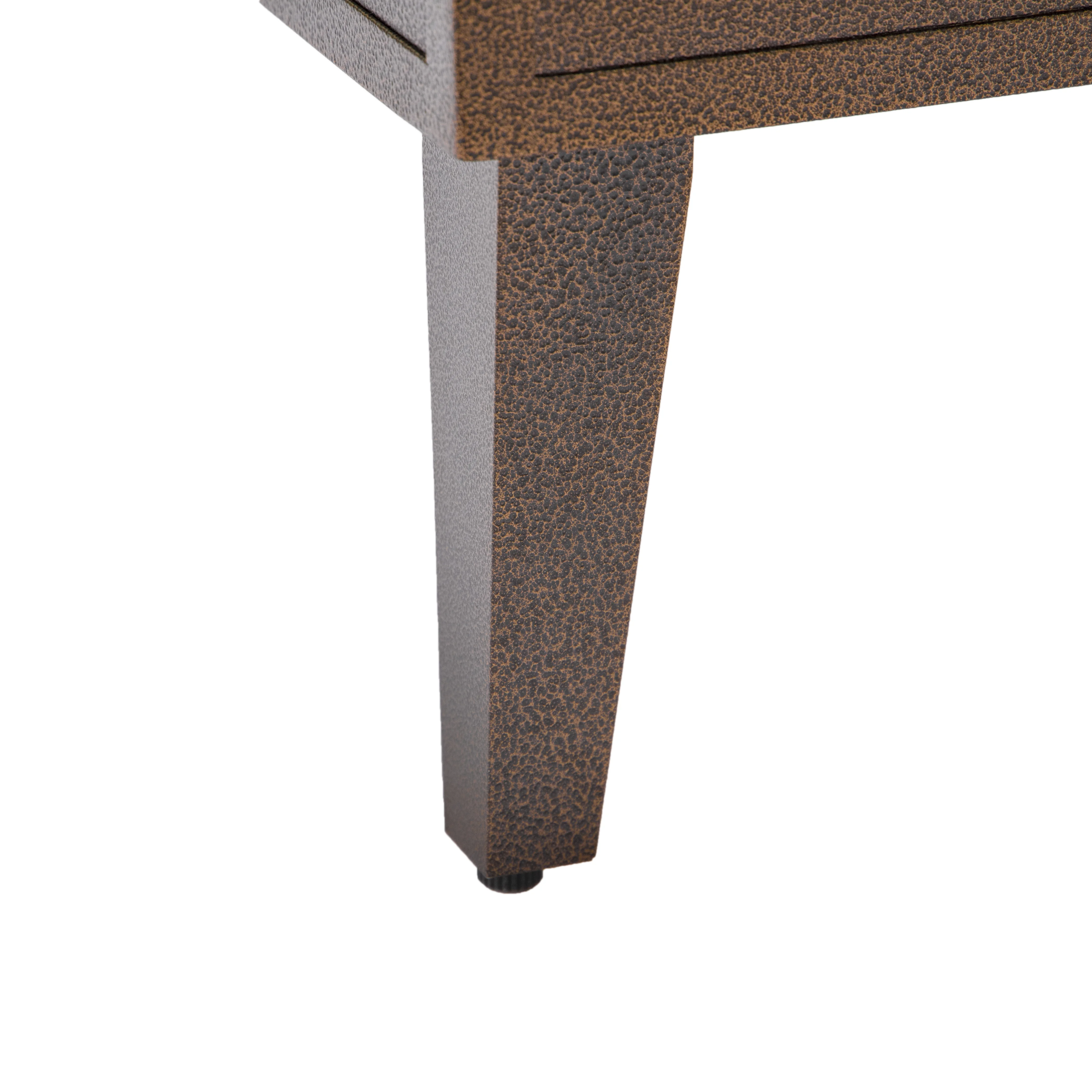 Walbrooke Outdoor Patio Aluminum Square Fire Pit Side Table with Lid and Fire Glass for Patio and Backyard Garden