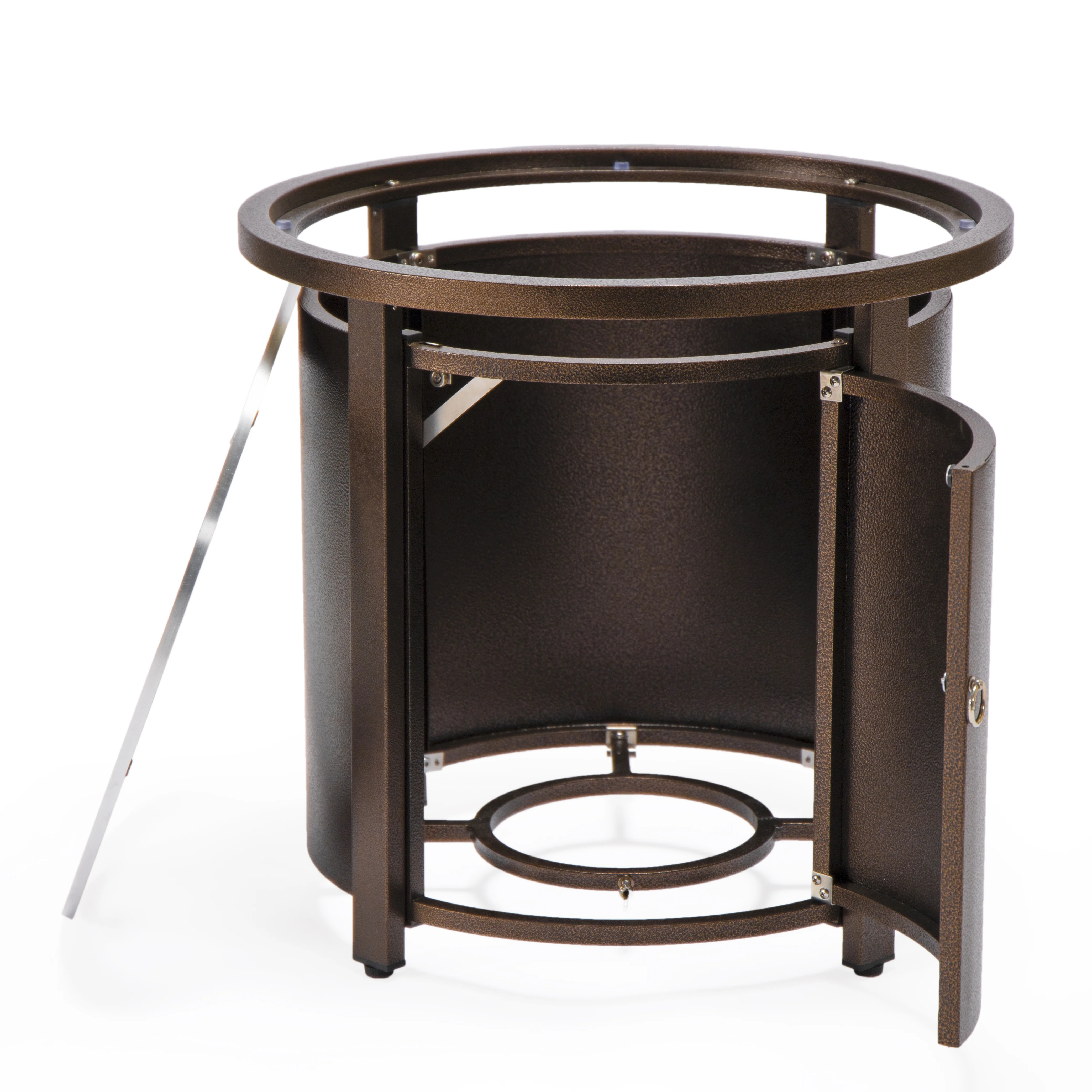 Walbrooke Patio Round Fire Pit and Tank Holder in Brown