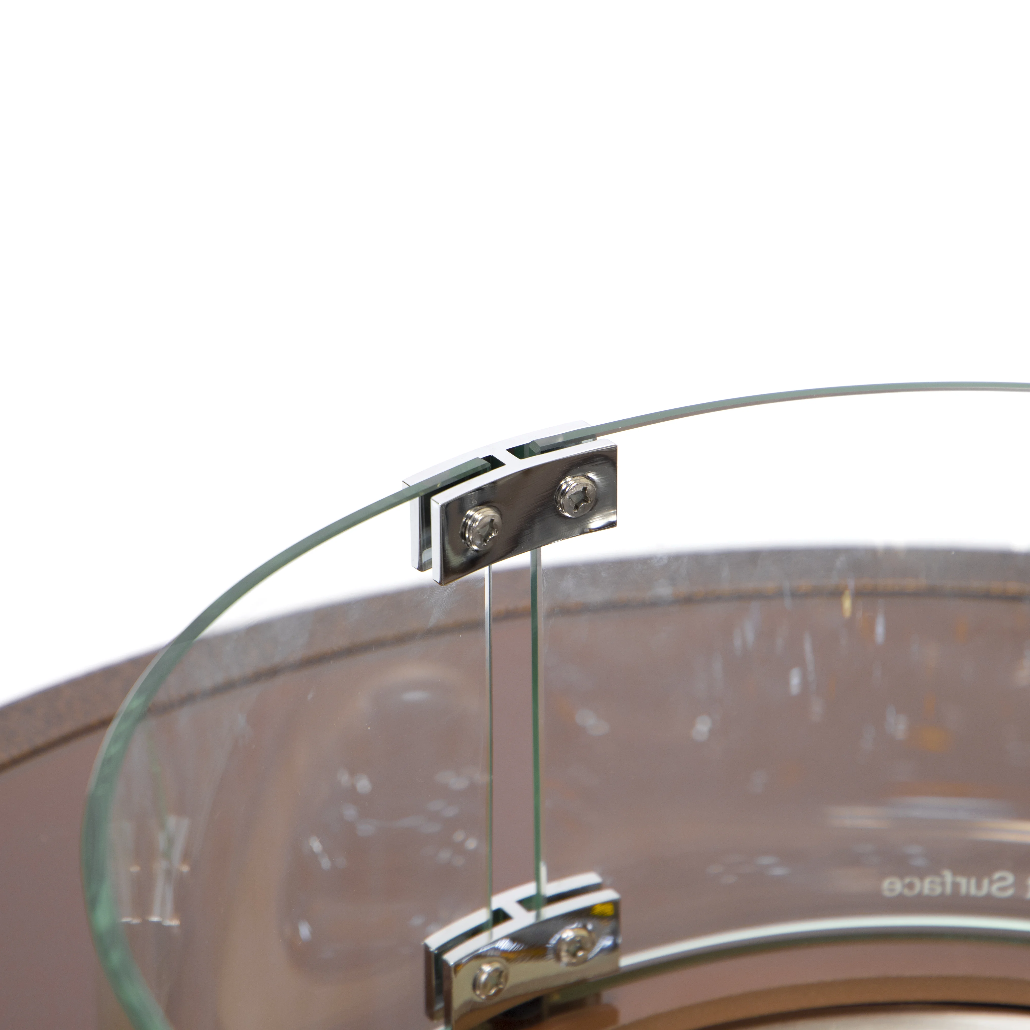 Walbrooke Patio Round Fire Pit and Tank Holder with Slats Design in Brown