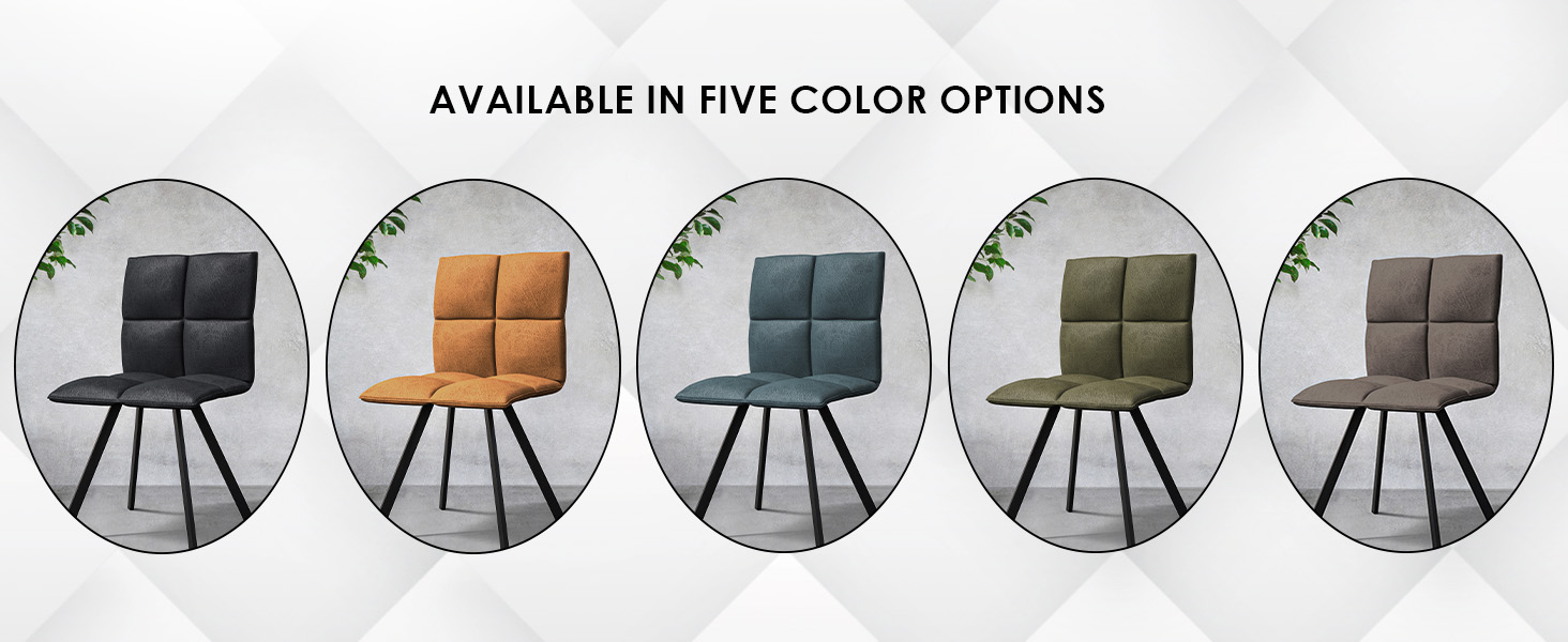 Wesley Modern Leather Dining Chair With Metal Legs