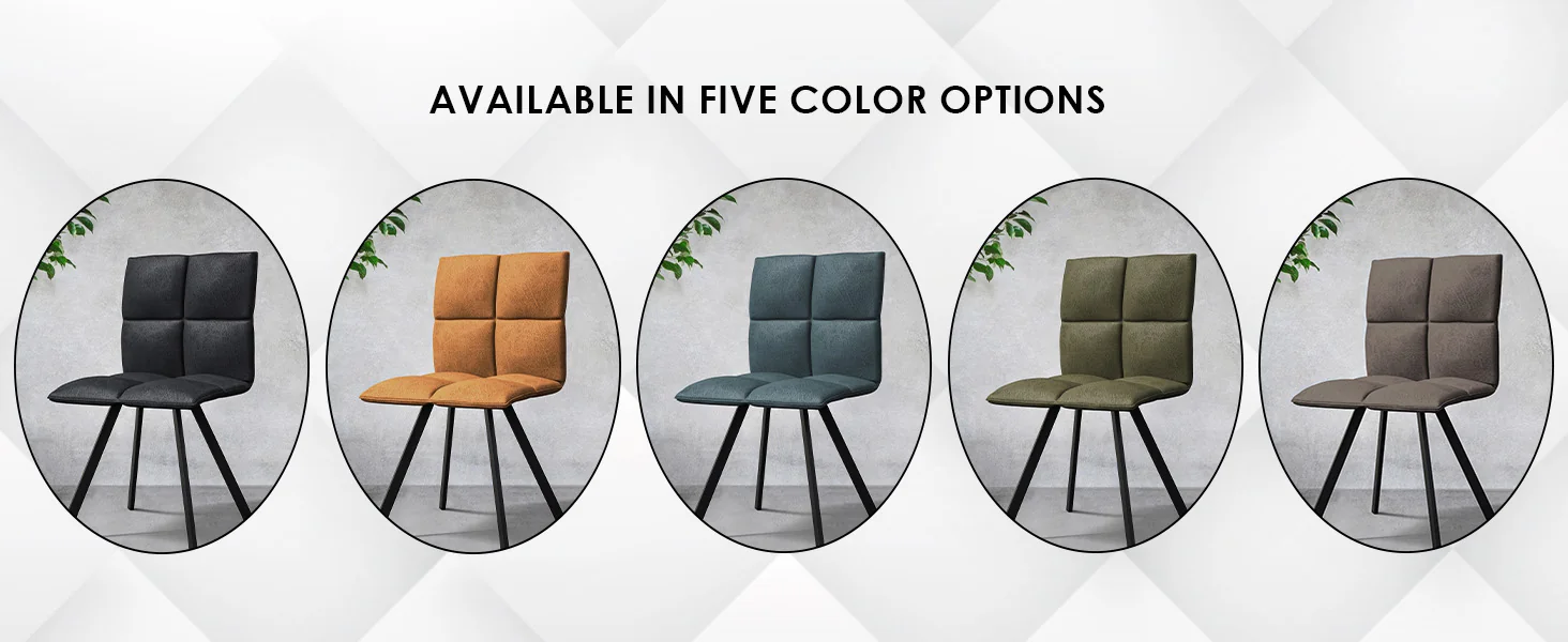 Wesley Modern Leather Dining Chair With Metal Legs