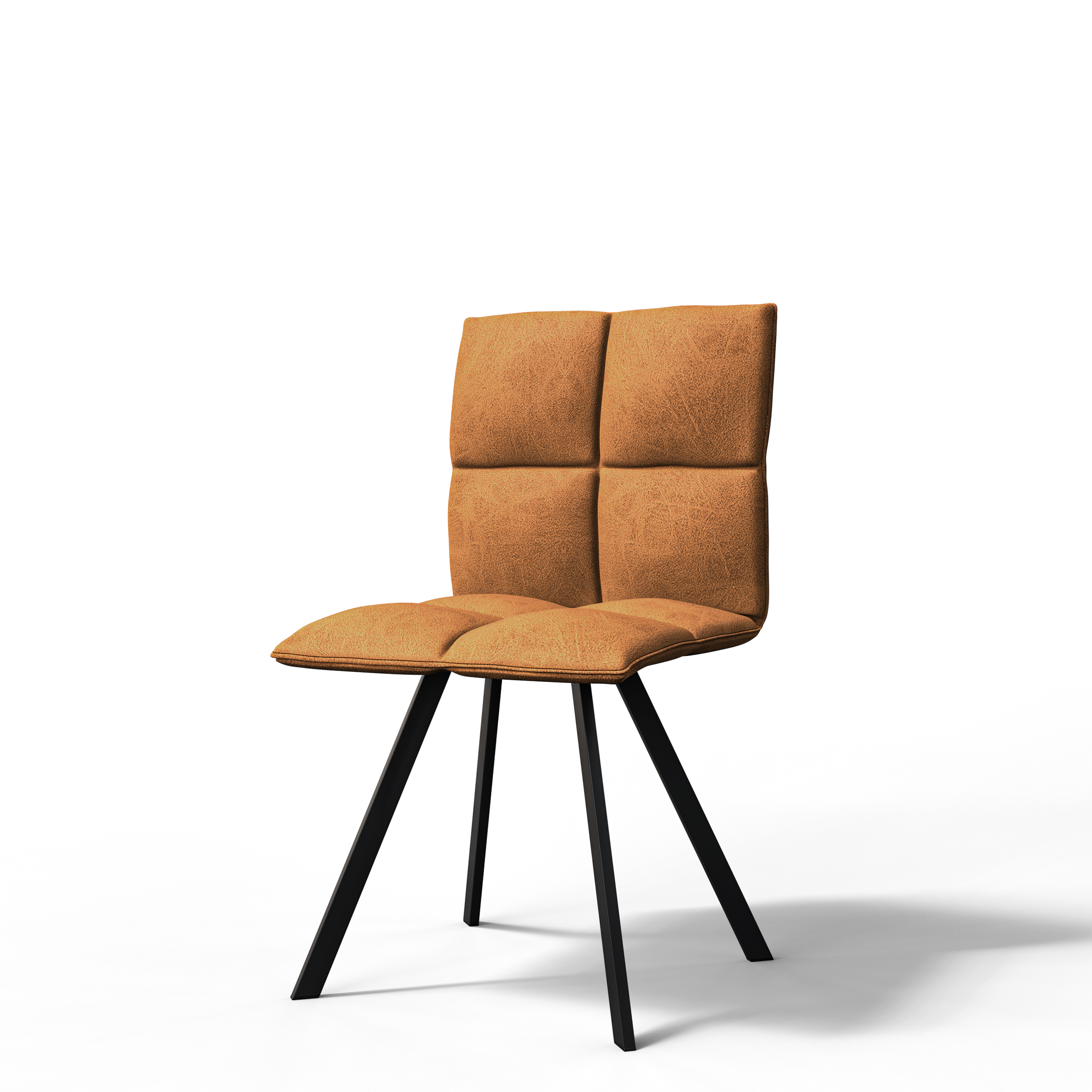 Wesley Modern Leather Dining Chair With Metal Legs