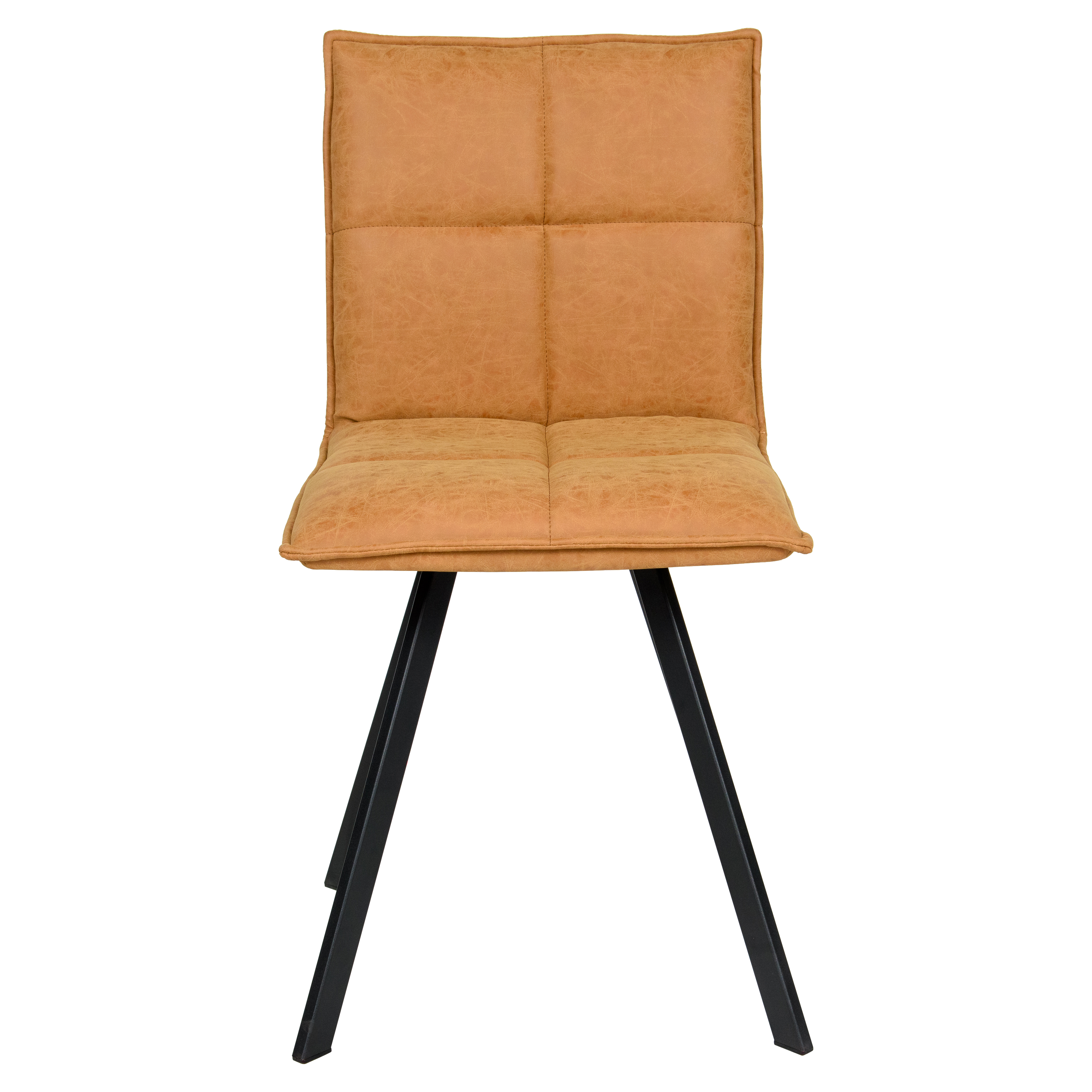 Wesley Modern Leather Dining Chair With Metal Legs