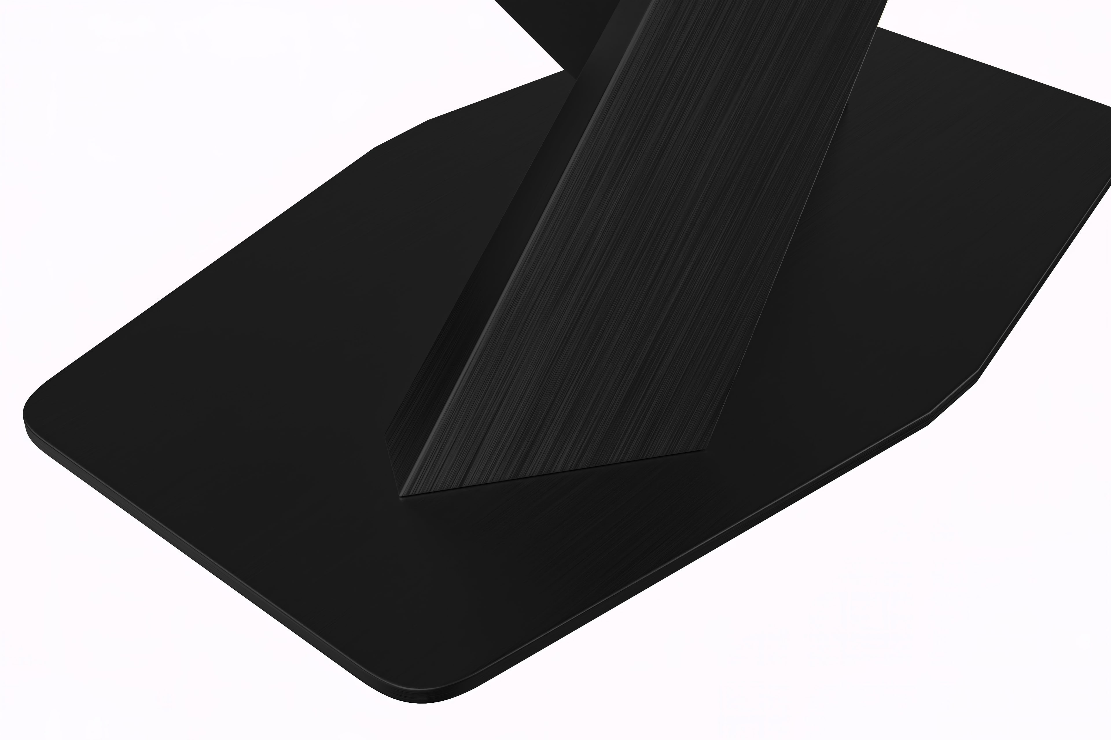 Voren 7-Piece Dining Set with 55" Rectangular Dining Table with Sintered Stone Top and Gold Base in Deep Grey and 6 Leather Dining Chairs in Grey