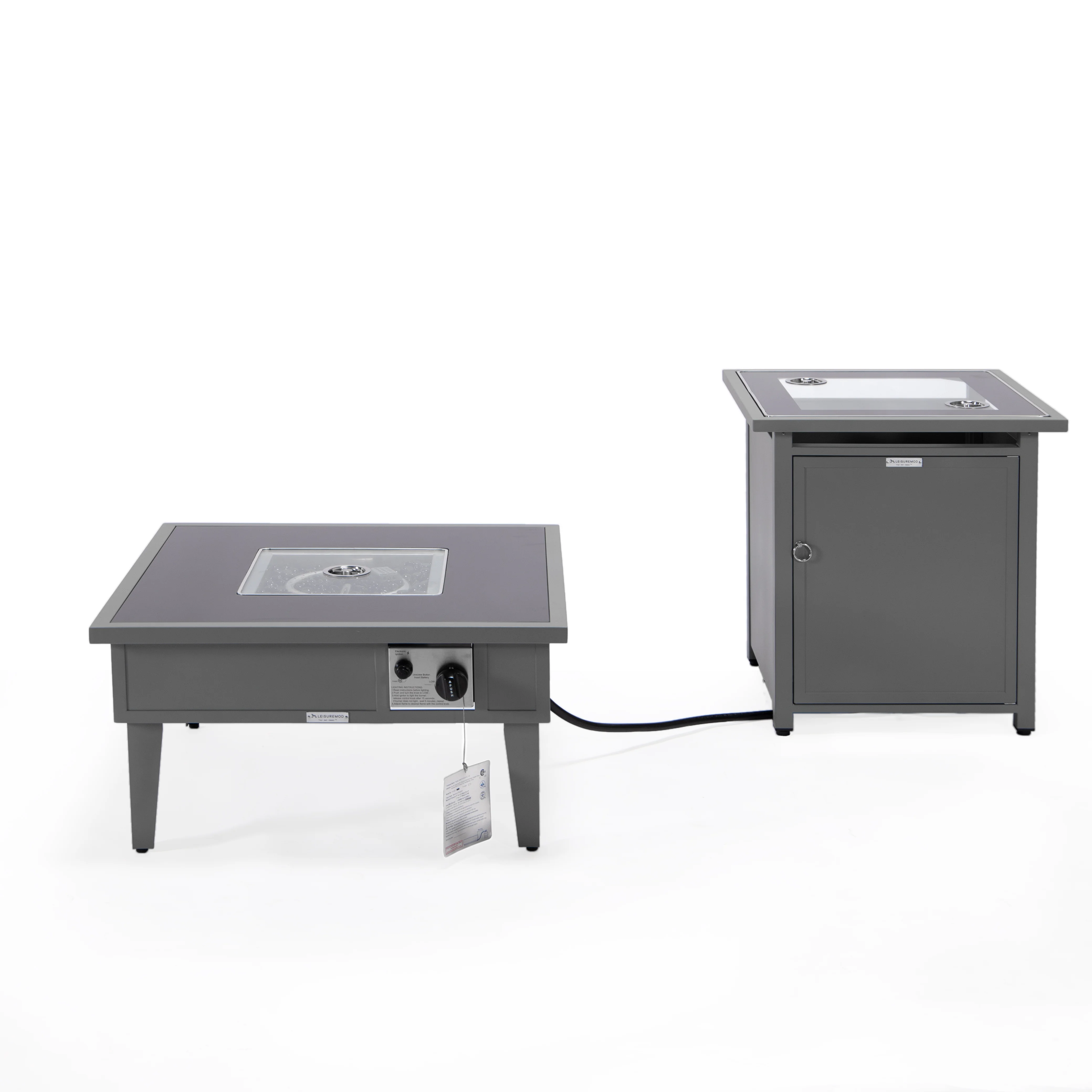 Walbrooke Patio Square Fire Pit and Tank Holder in Grey