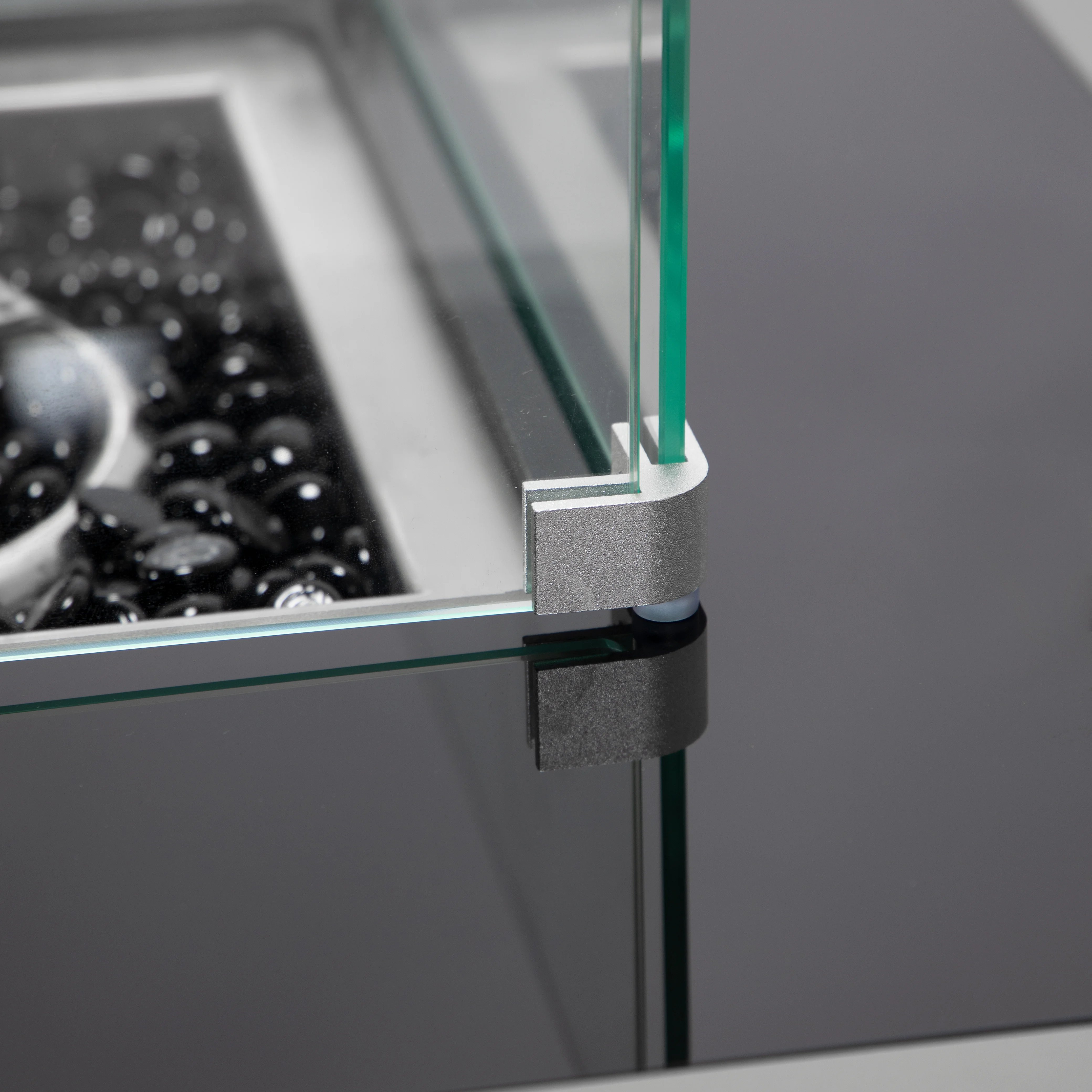 Walbrooke Outdoor Patio Aluminum Square Fire Pit Side Table with Lid and Fire Glass for Patio and Backyard Garden